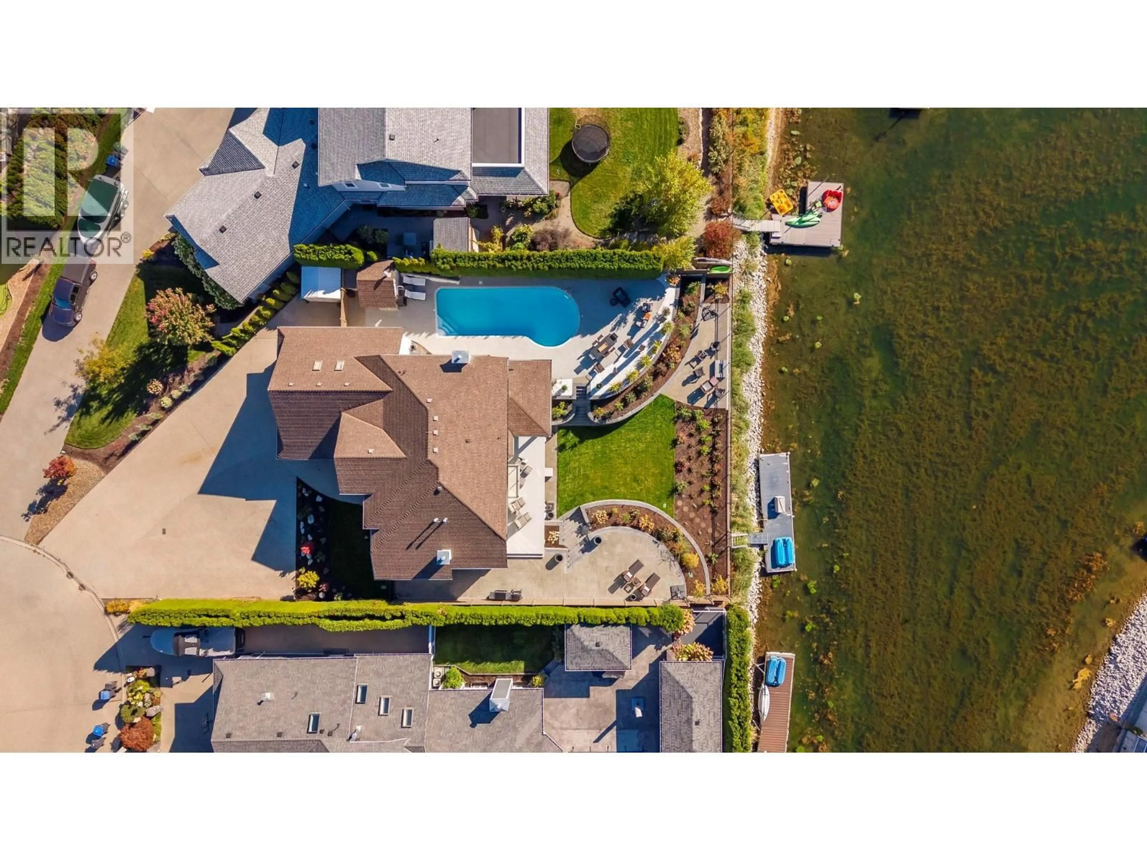 A pic from outside/outdoor area/front of a property/back of a property/a pic from drone, water/lake/river/ocean view for 1659 NEWPORT ROAD, West Kelowna British Columbia V4T1X1