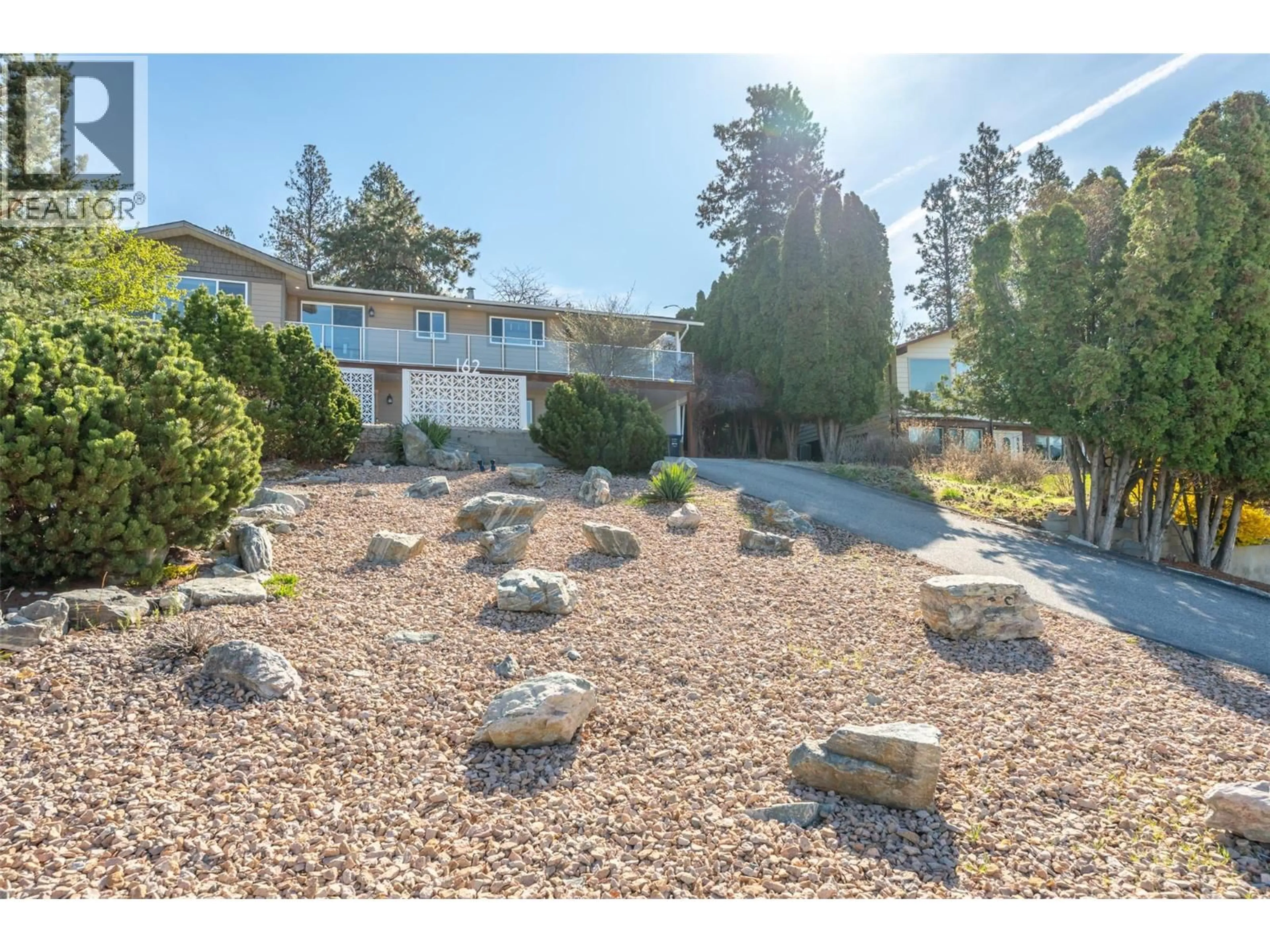 A pic from outside/outdoor area/front of a property/back of a property/a pic from drone, mountain view for 162 DARTMOUTH PLACE, Penticton British Columbia V2A7S4