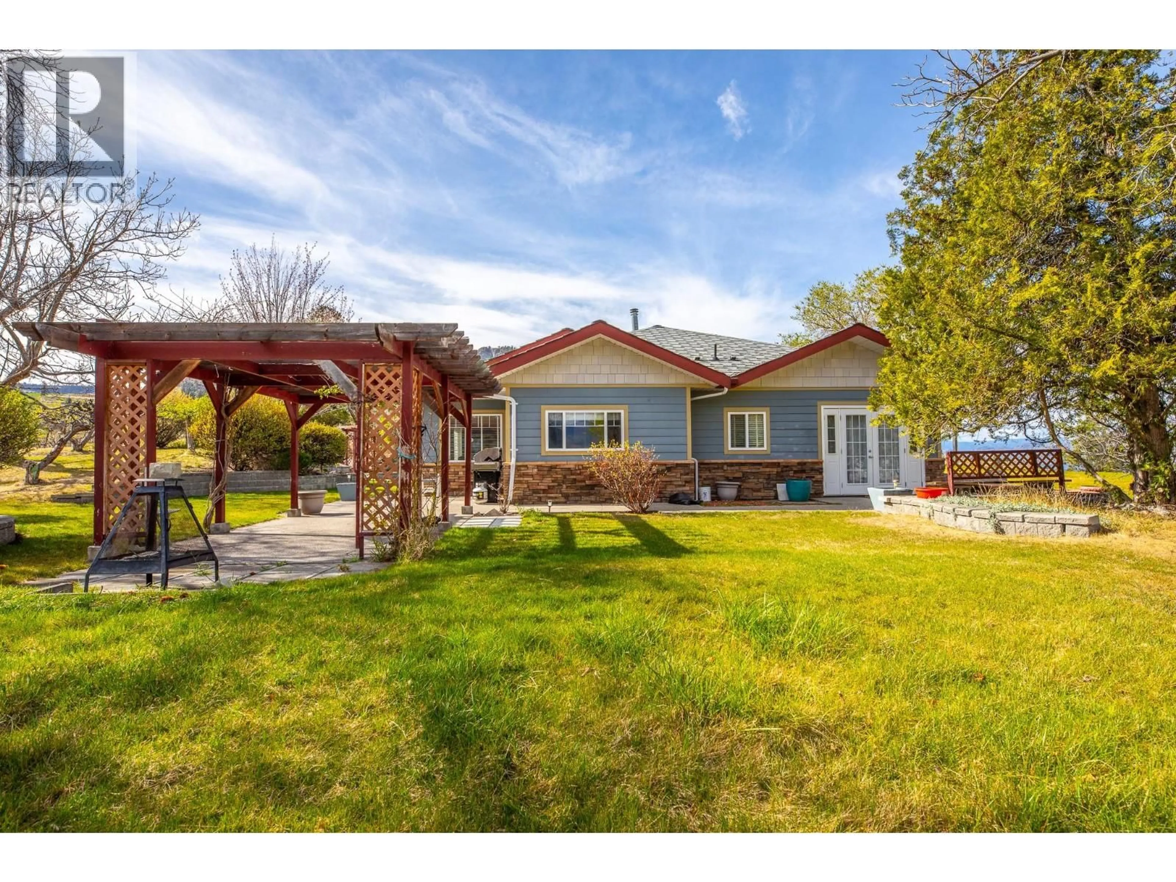 A pic from outside/outdoor area/front of a property/back of a property/a pic from drone, street for 4109 GARTRELL ROAD, Summerland British Columbia V0H1Z4