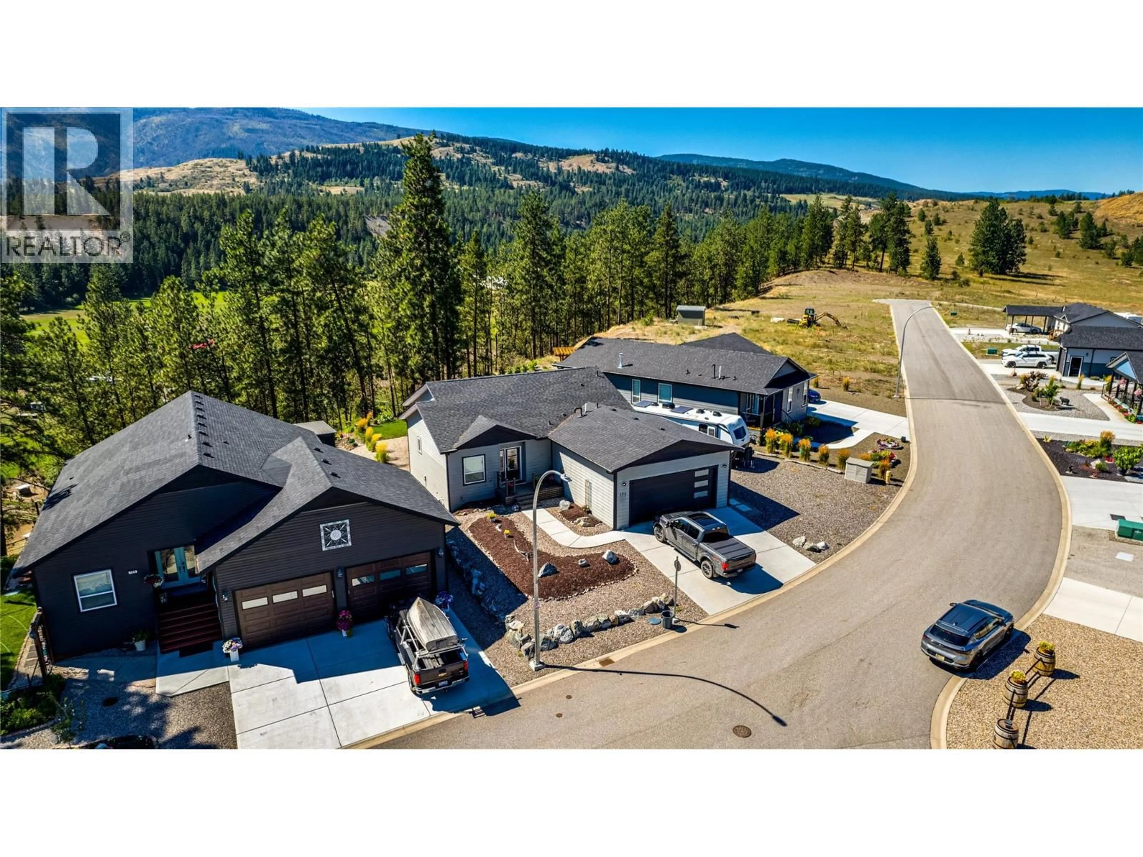 A pic from outside/outdoor area/front of a property/back of a property/a pic from drone, mountain view for 170 - 9510 HIGHWAY 97N OTHER, Vernon British Columbia V1H1R8