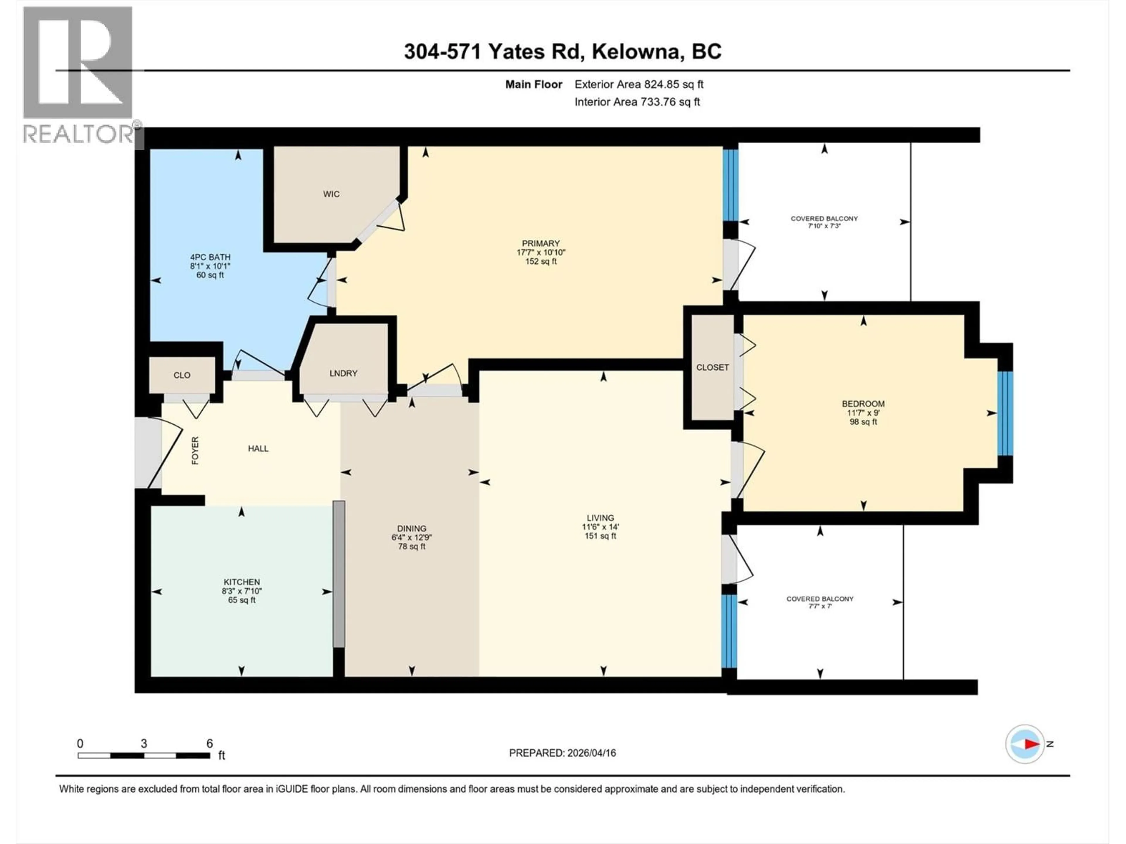 Floor plan for 304 - 571 YATES ROAD, Kelowna British Columbia V1V2V5