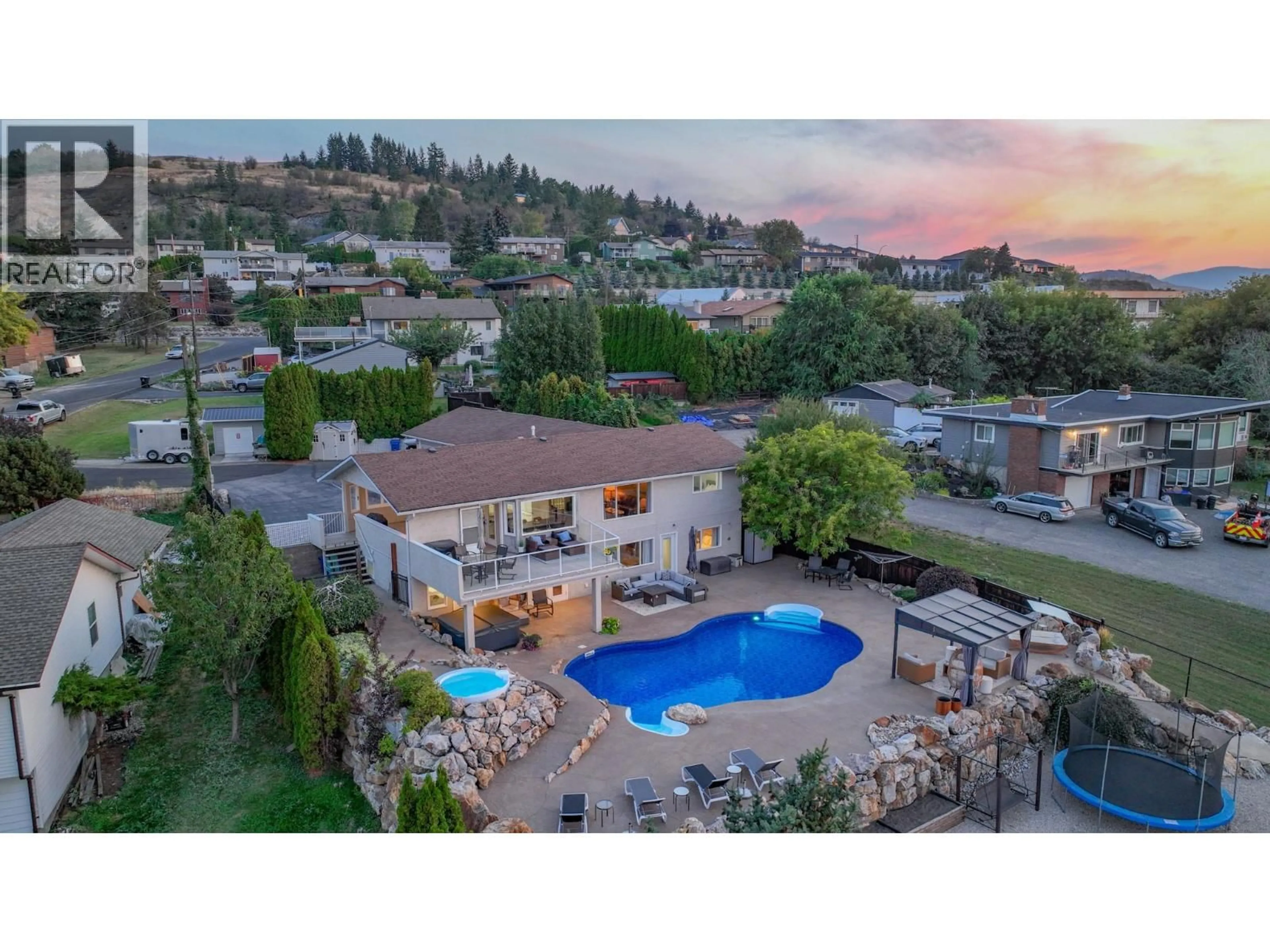 A pic from outside/outdoor area/front of a property/back of a property/a pic from drone, mountain view for 161 CRANBERRY LANE, Vernon British Columbia V1B2H4