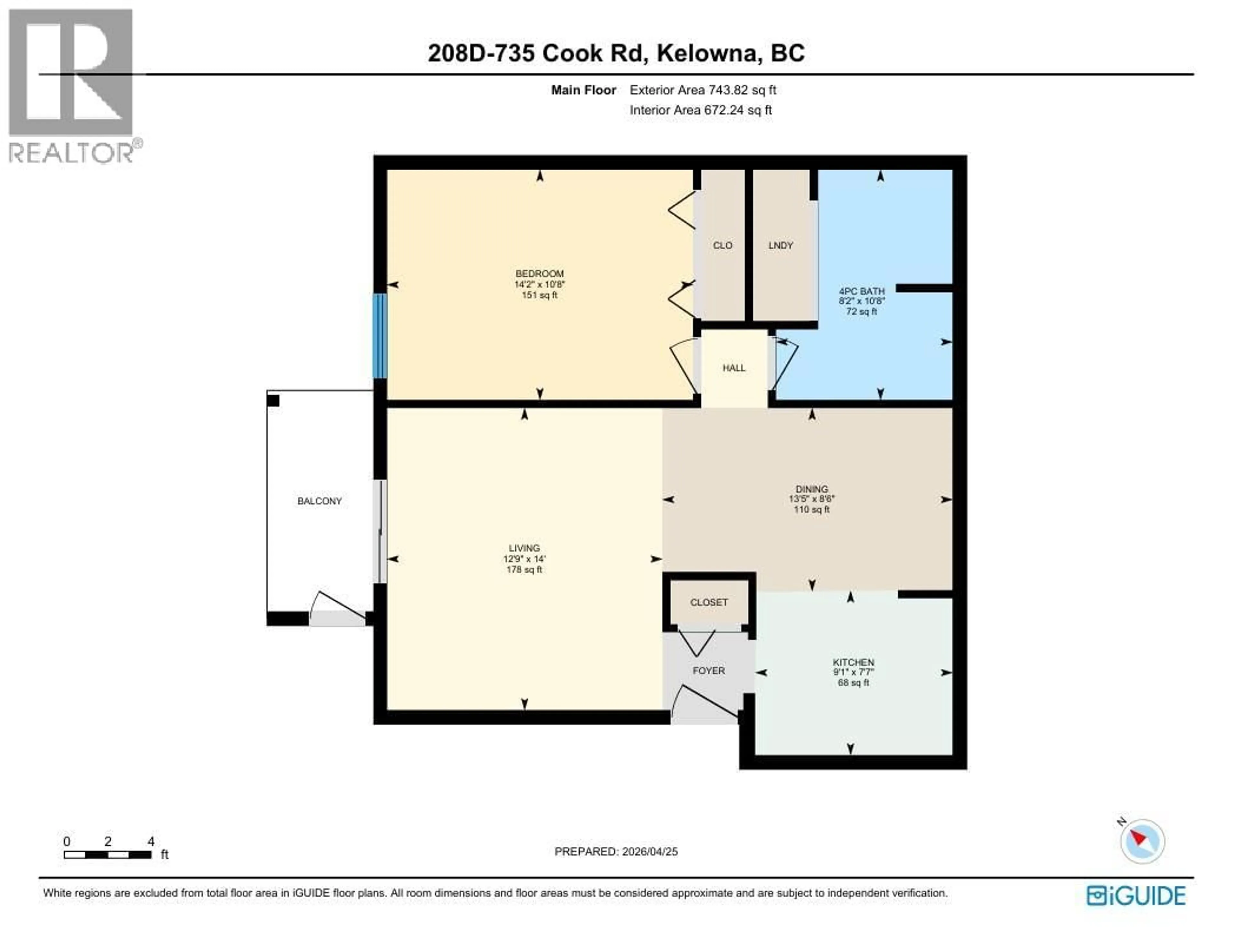 Floor plan for 208D - 735 COOK ROAD, Kelowna British Columbia V1W9G6