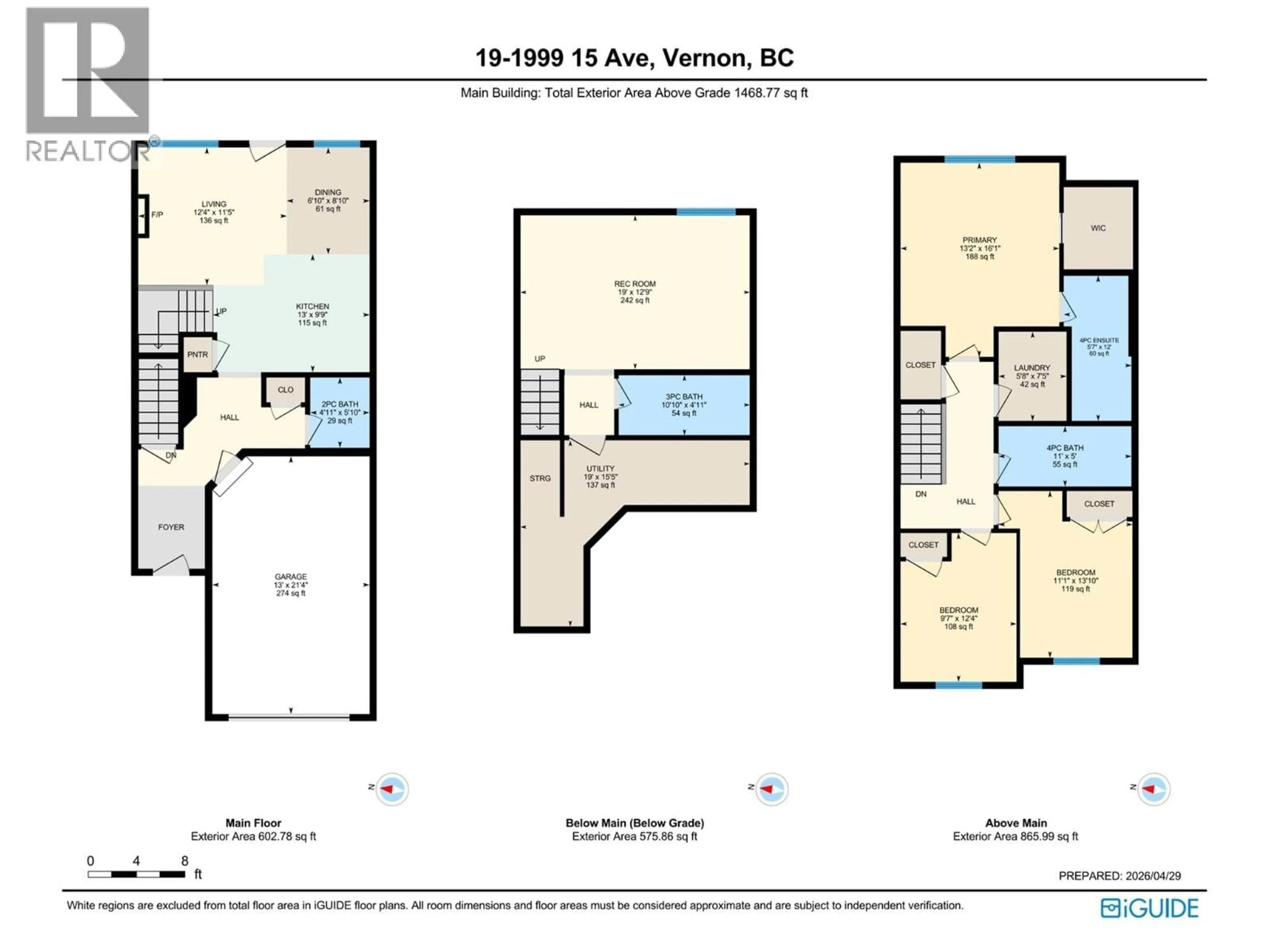 Floor plan for 19 - 1999 15 AVENUE, Vernon British Columbia V1T0C6