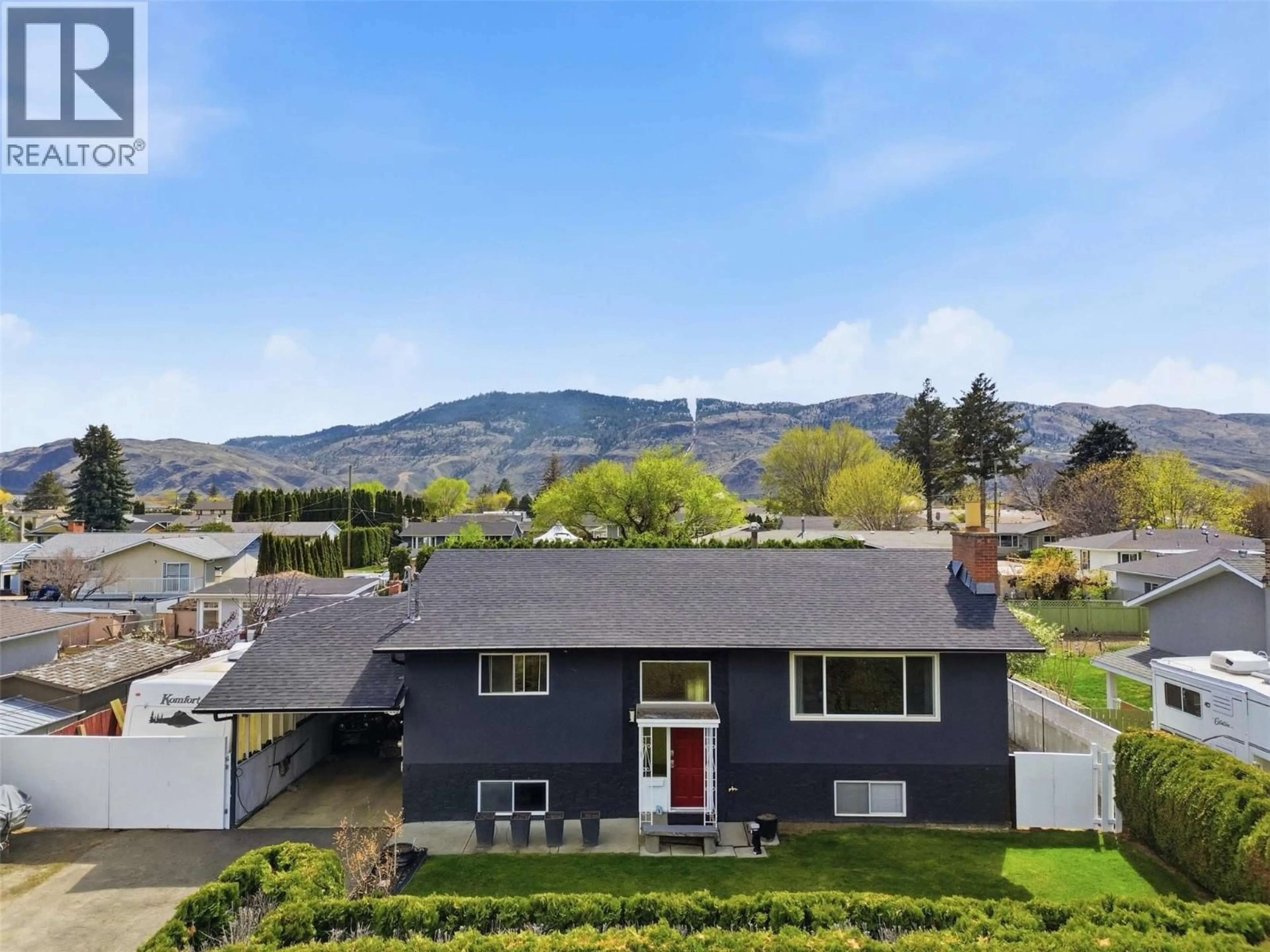 A pic from outside/outdoor area/front of a property/back of a property/a pic from drone, mountain view for 2165 PONDEROSA AVENUE, Kamloops British Columbia V2B4V8