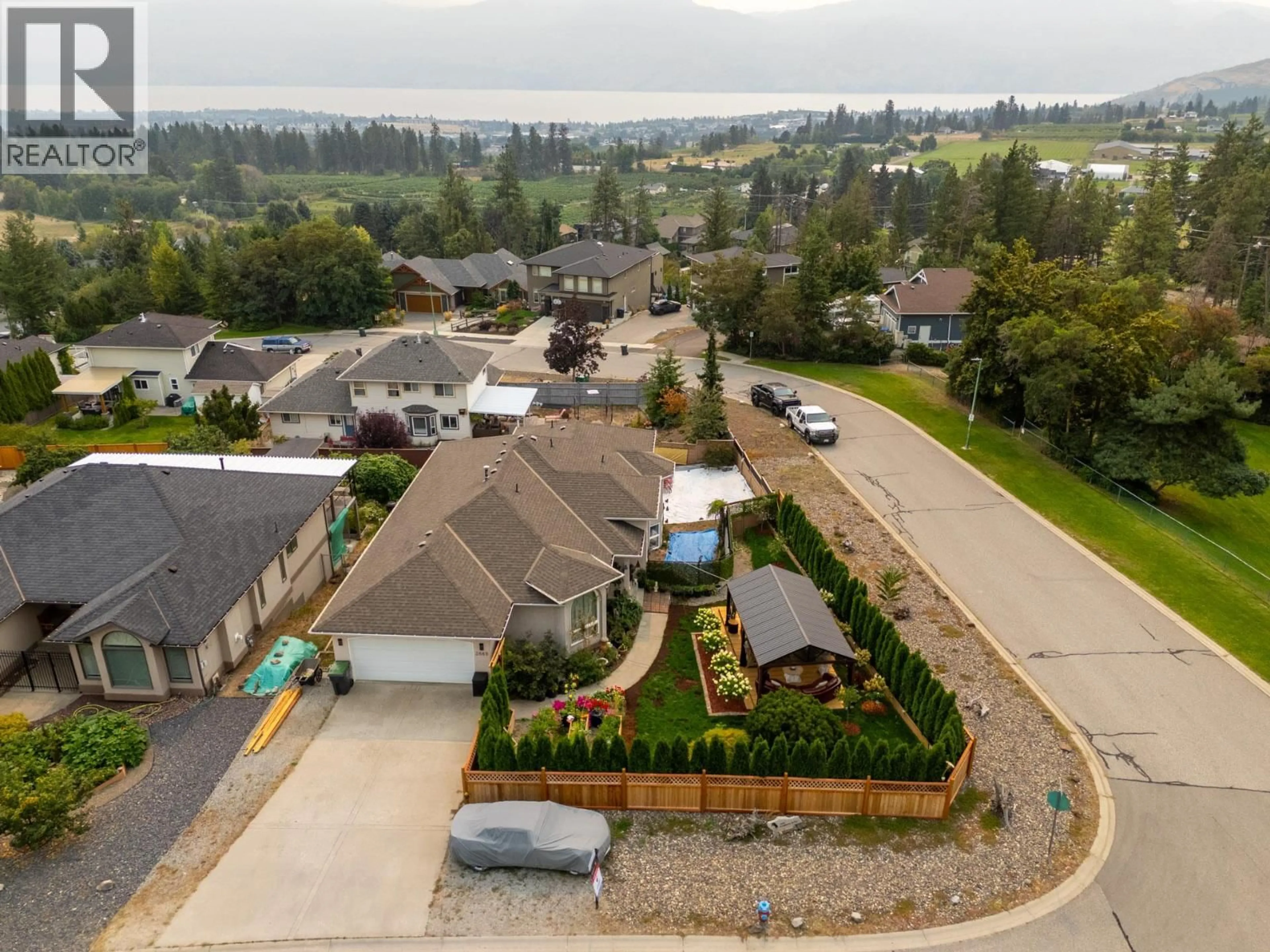 A pic from outside/outdoor area/front of a property/back of a property/a pic from drone, street for 2669 WILD HORSE DRIVE, West Kelowna British Columbia V4T2K8