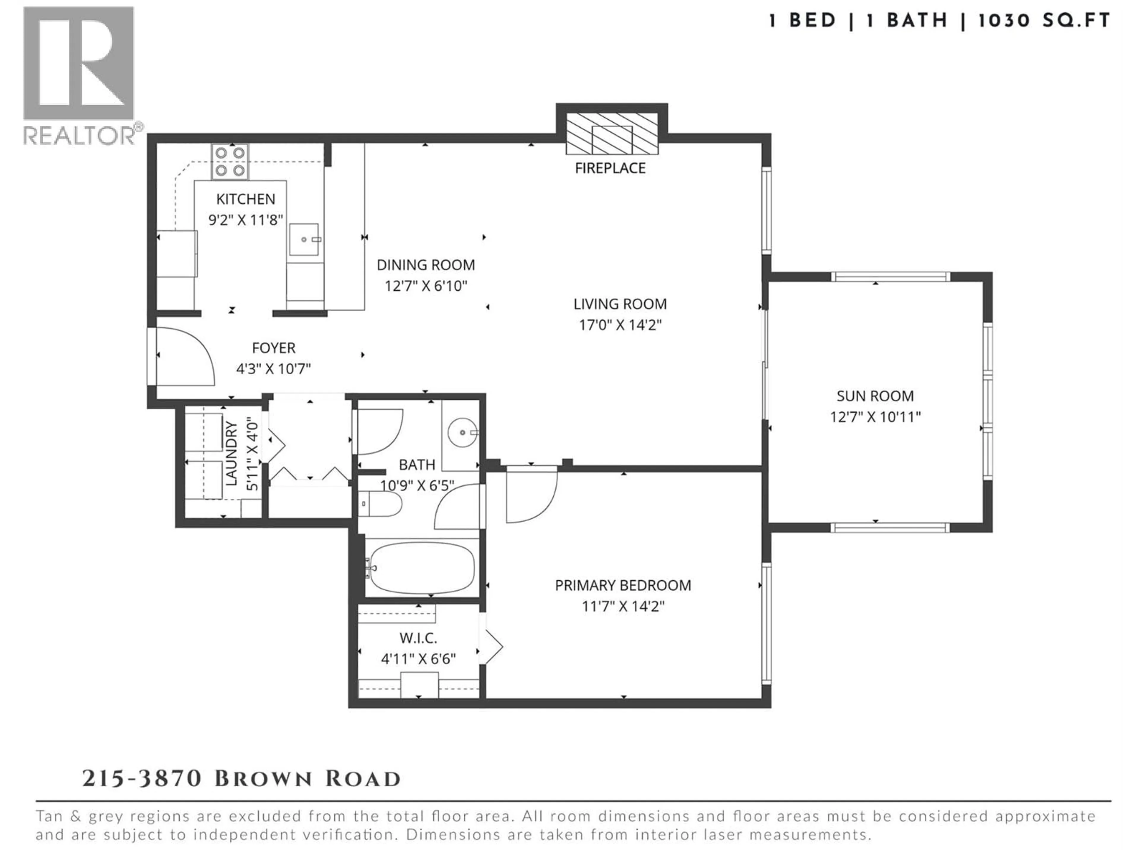 Floor plan for 215 - 3870 BROWN ROAD, West Kelowna British Columbia V0H1X4