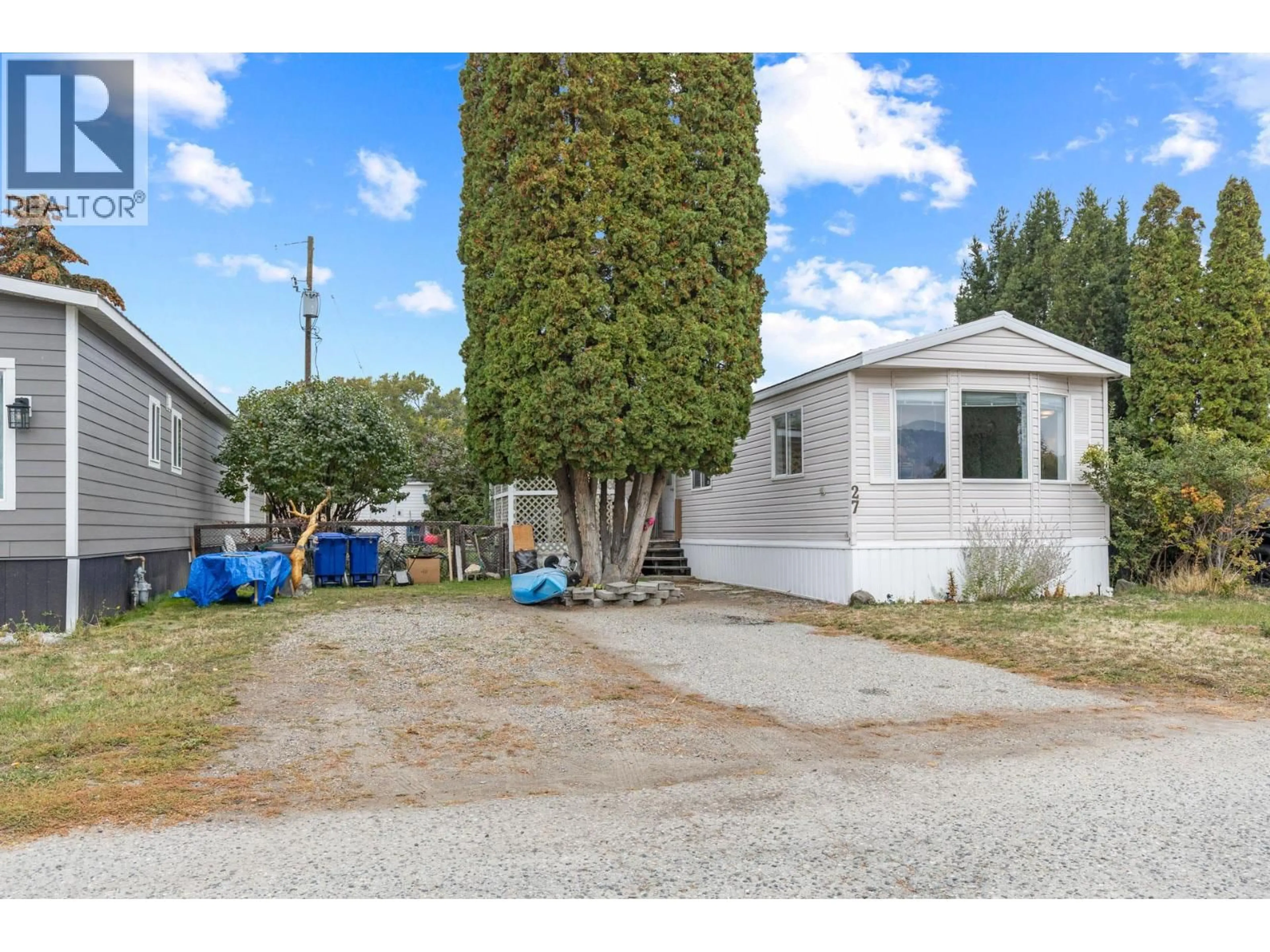 A pic from outside/outdoor area/front of a property/back of a property/a pic from drone, street for 27 - 2005 BOUCHERIE ROAD, Westbank British Columbia V4T1R4