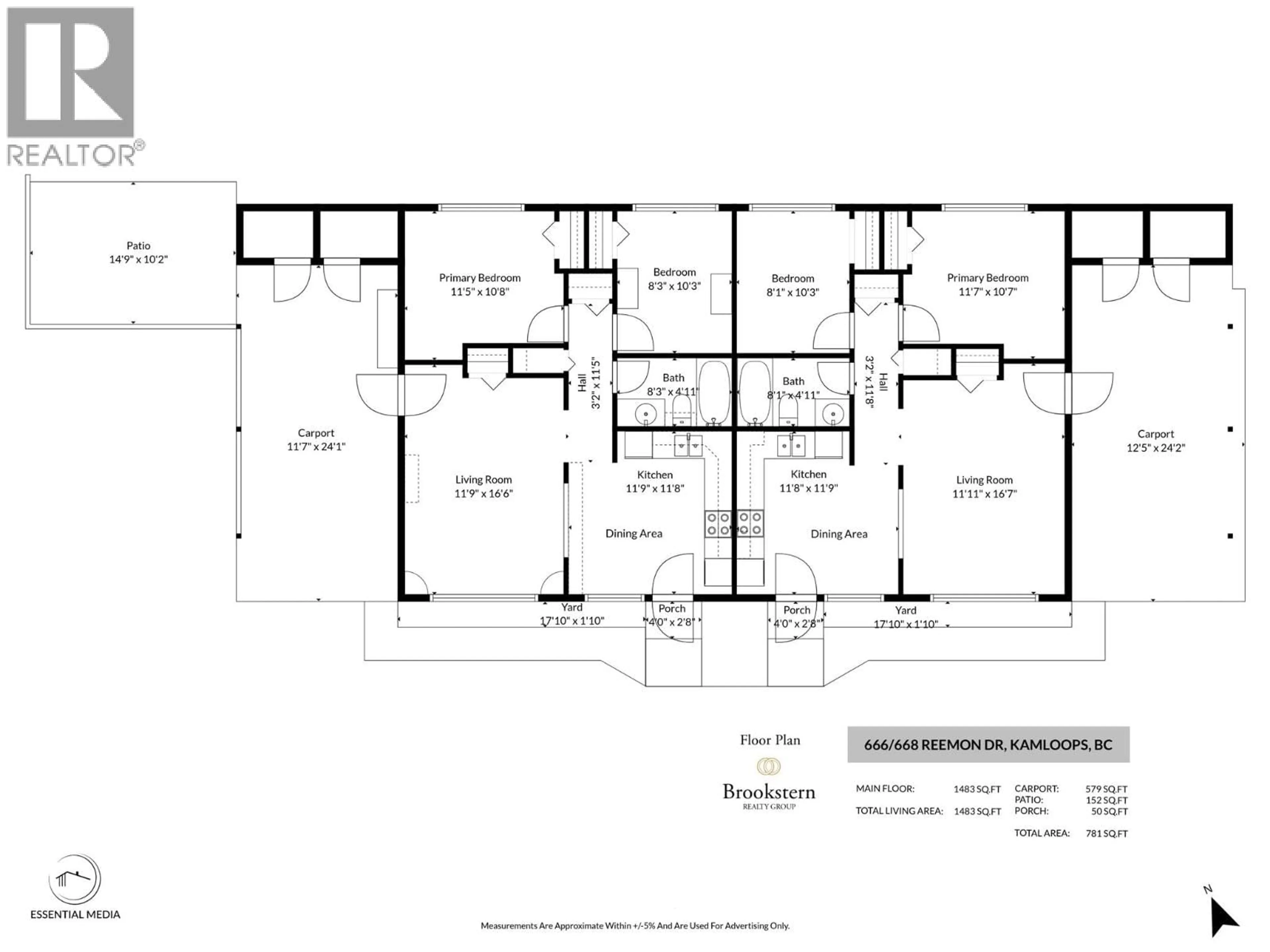 Floor plan for 666/668 REEMON DRIVE, Kamloops British Columbia V2B6T1