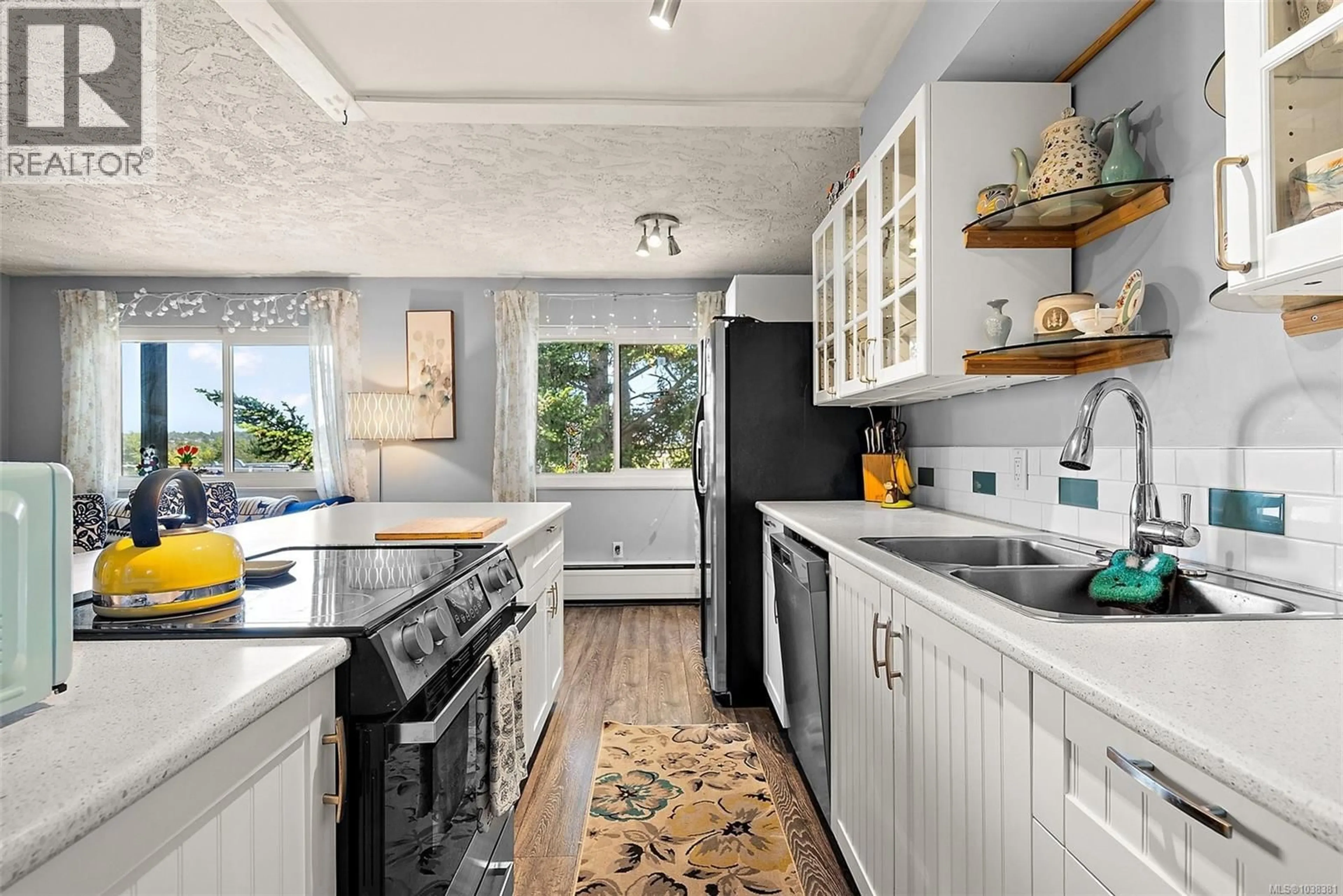 Open concept kitchen, ceramic/tile floor for 306 - 1975 LEE AVENUE, Victoria British Columbia V8R4W9