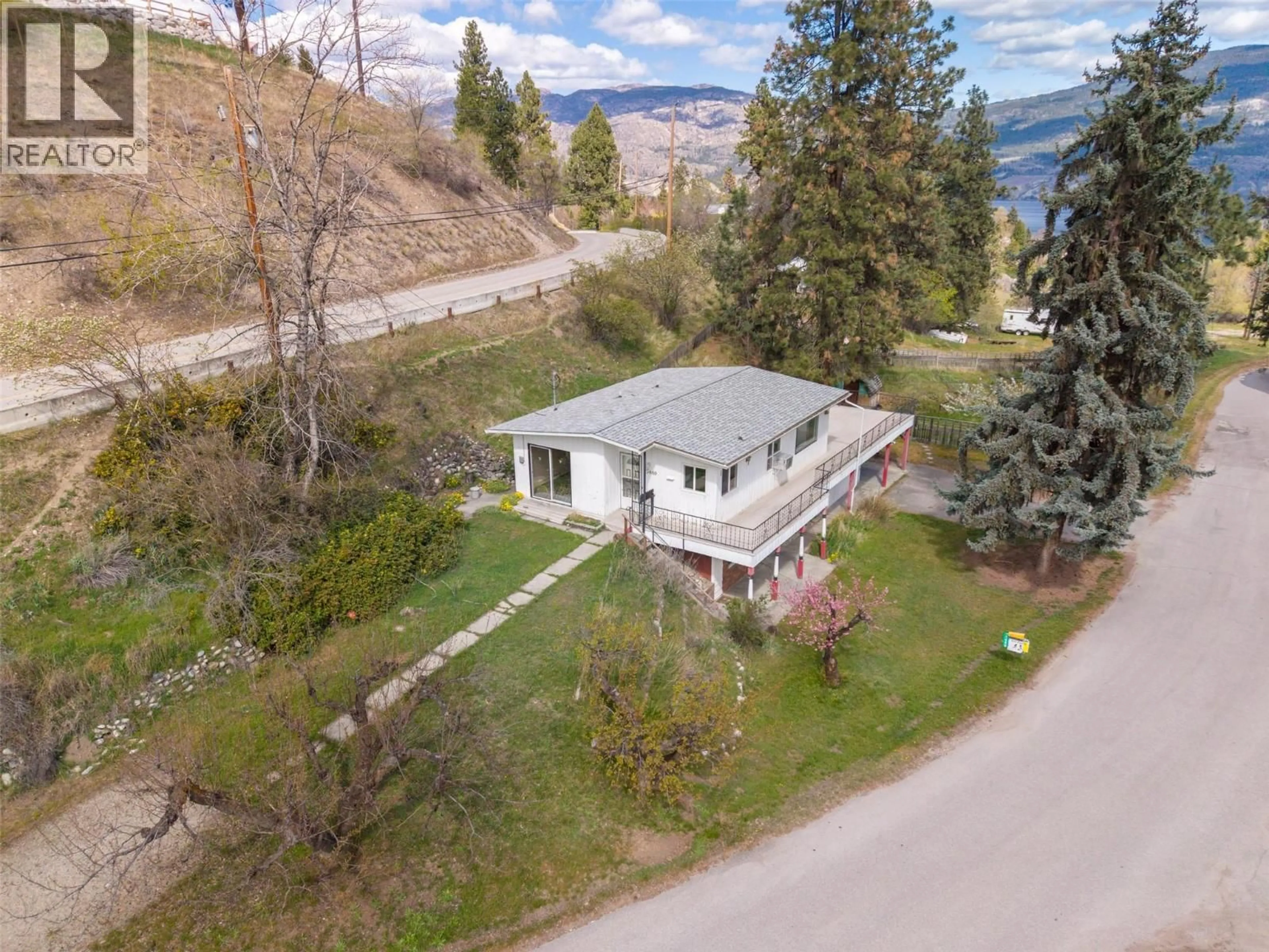 A pic from outside/outdoor area/front of a property/back of a property/a pic from drone, mountain view for 15489 MELLOR ROAD, Summerland British Columbia V0H1Z6