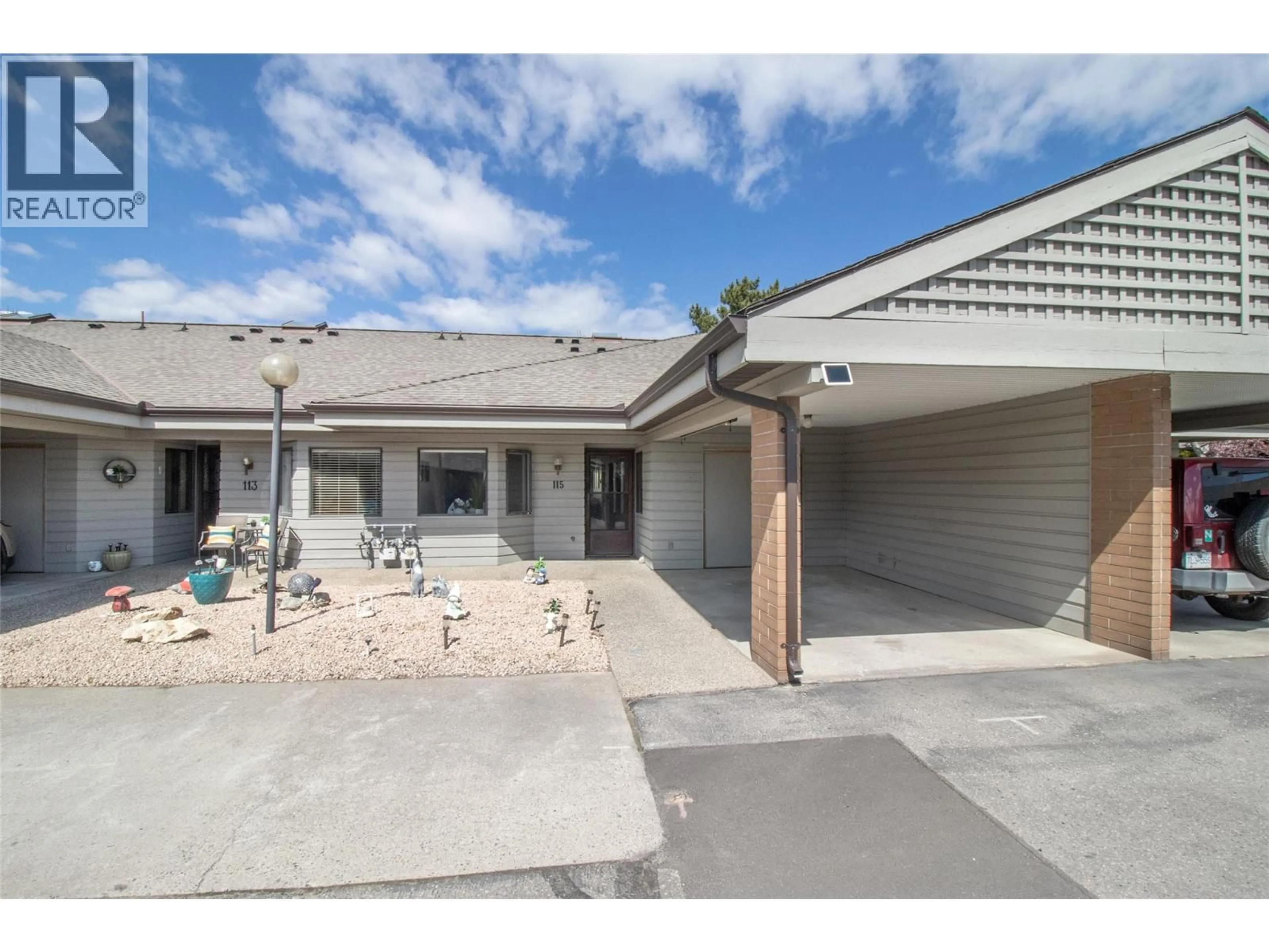 A pic from outside/outdoor area/front of a property/back of a property/a pic from drone, street for 115 - 1765 LECKIE ROAD, Kelowna British Columbia V1X6X5