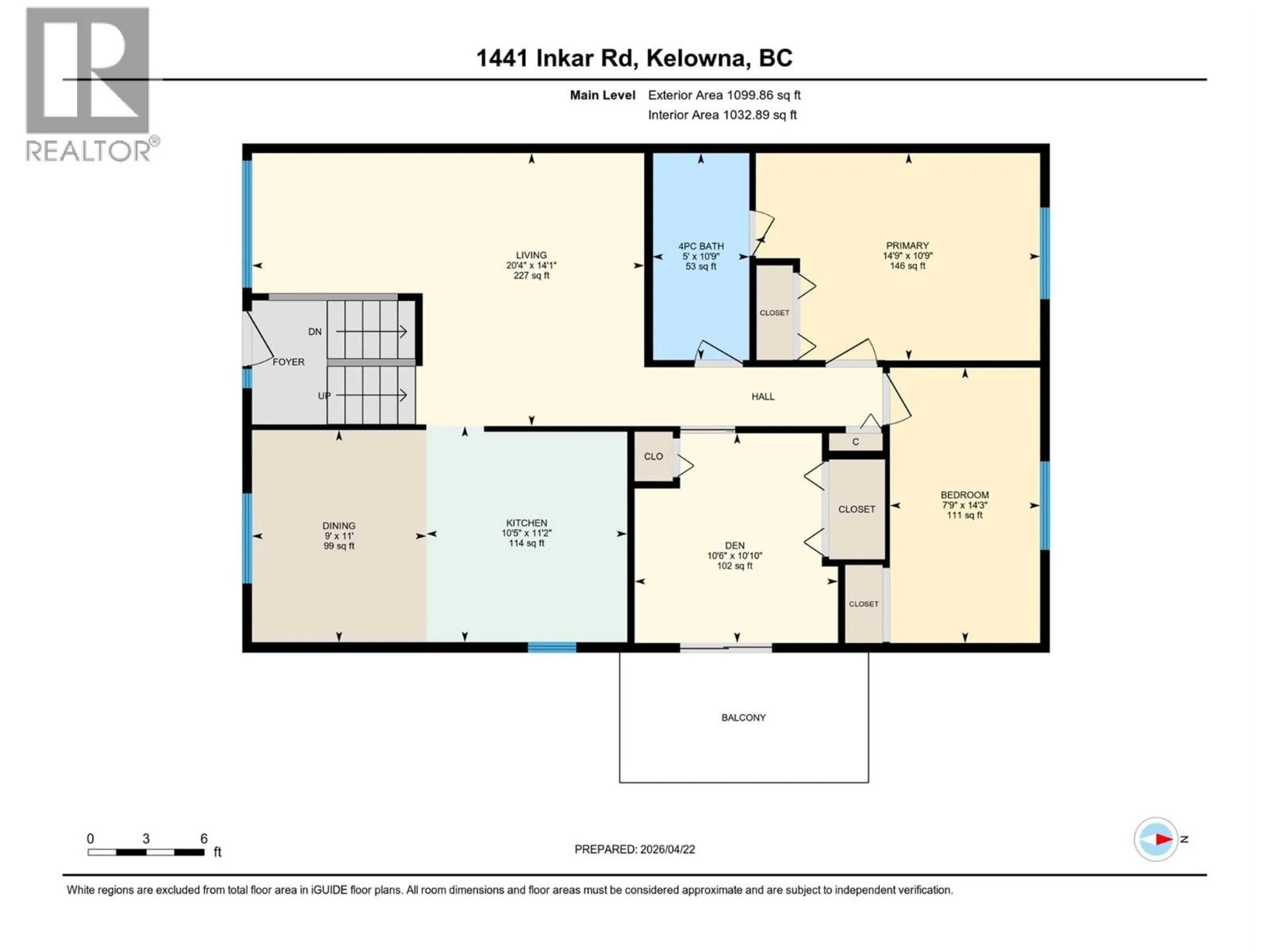 Floor plan for 1441 INKAR ROAD, Kelowna British Columbia V1Y8J1