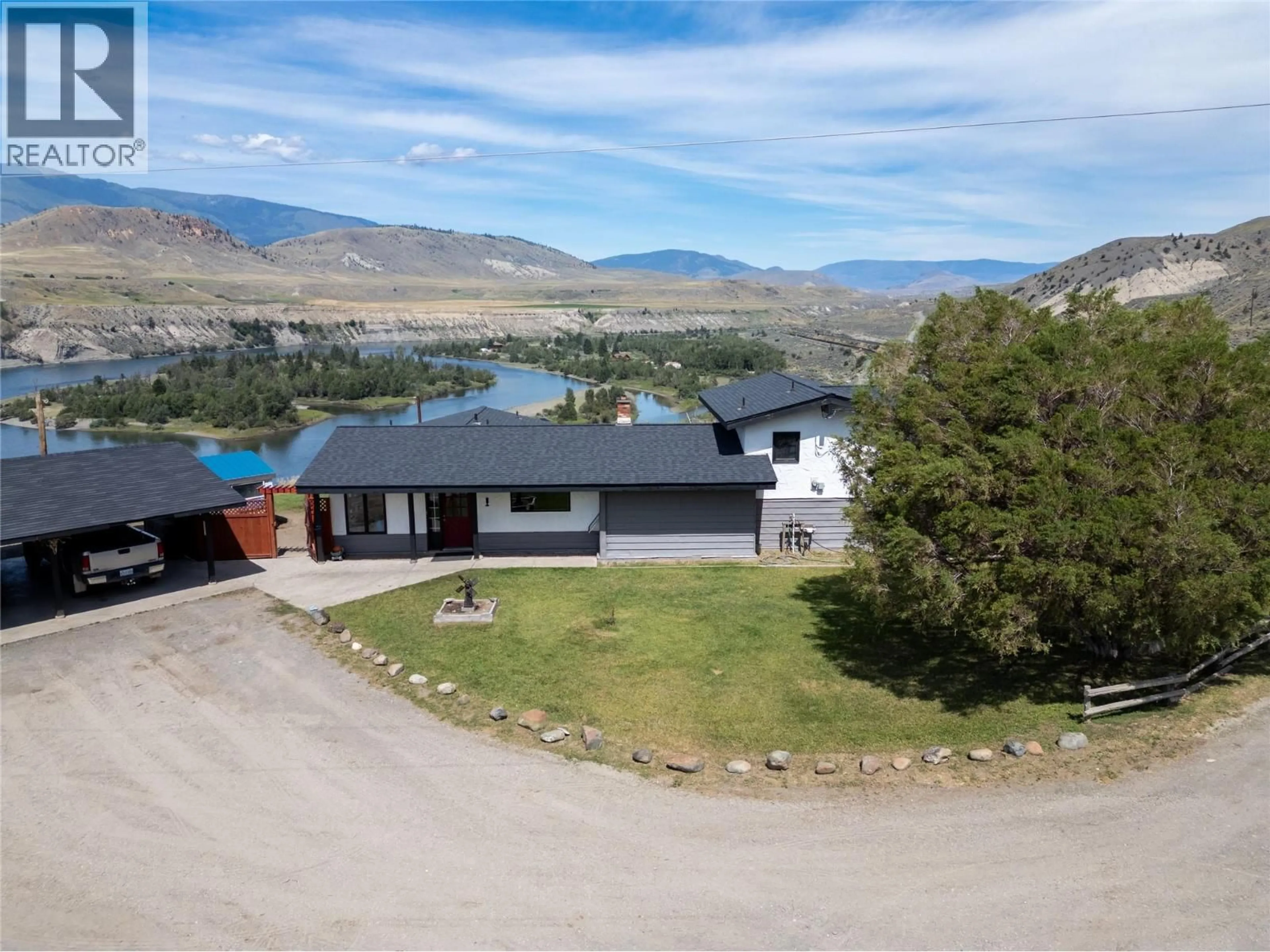 A pic from outside/outdoor area/front of a property/back of a property/a pic from drone, water/lake/river/ocean view for 3541 DRINKWATER ROAD, Ashcroft British Columbia V0K1H0