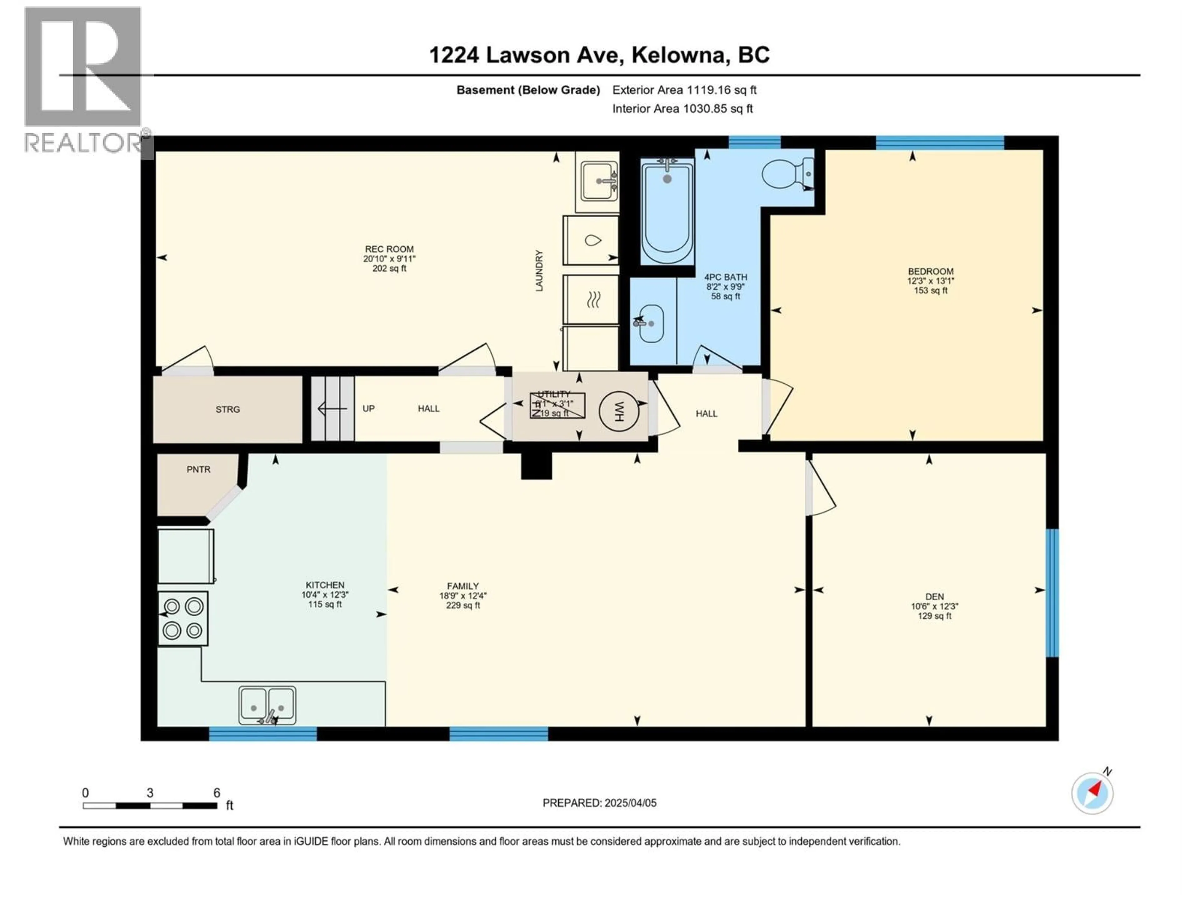 Floor plan for 1224 LAWSON AVENUE, Kelowna British Columbia V1Y6T9