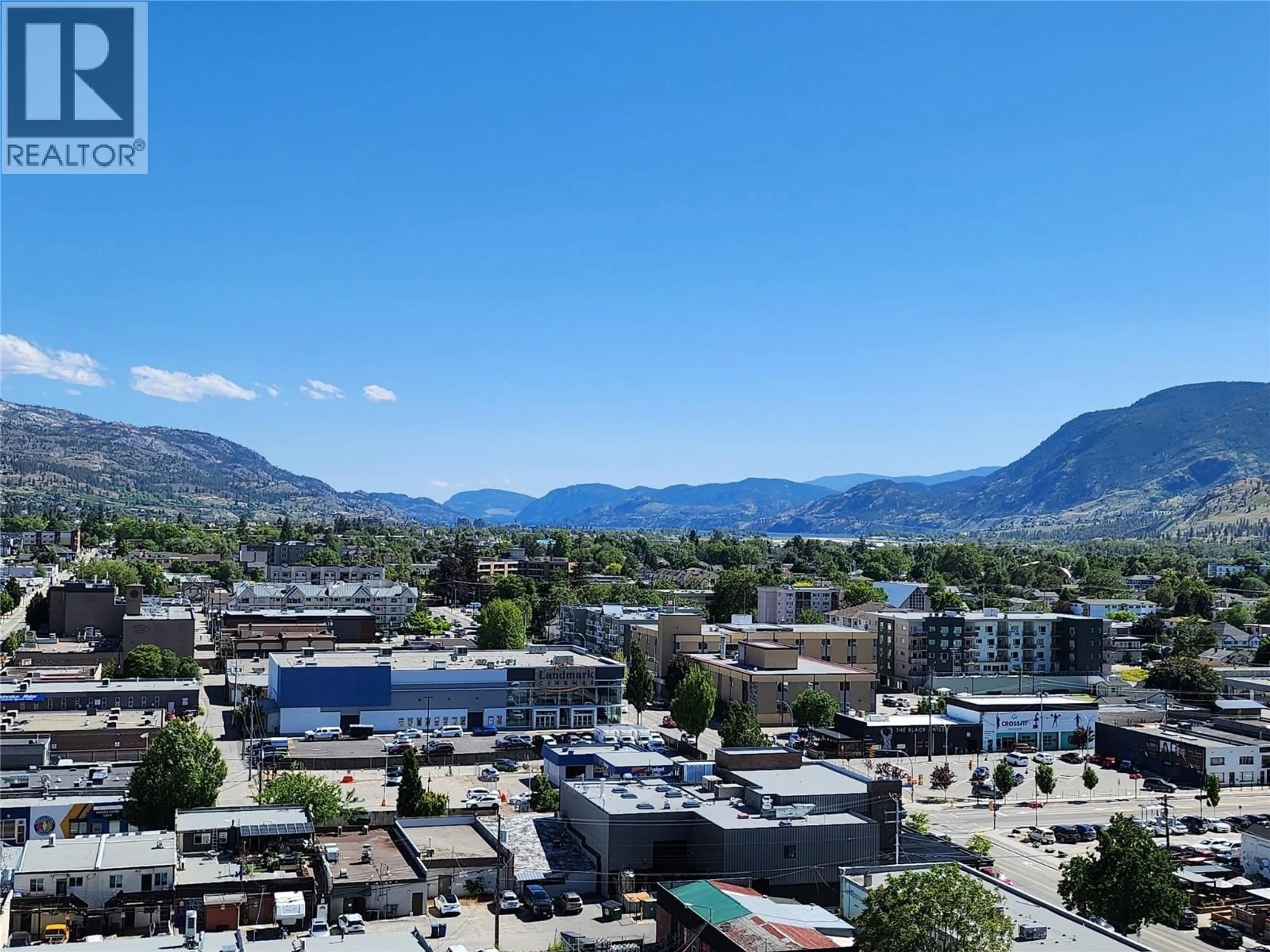 A pic from outside/outdoor area/front of a property/back of a property/a pic from drone, mountain view for 1406 - 75 MARTIN STREET, Penticton British Columbia V2A9C8