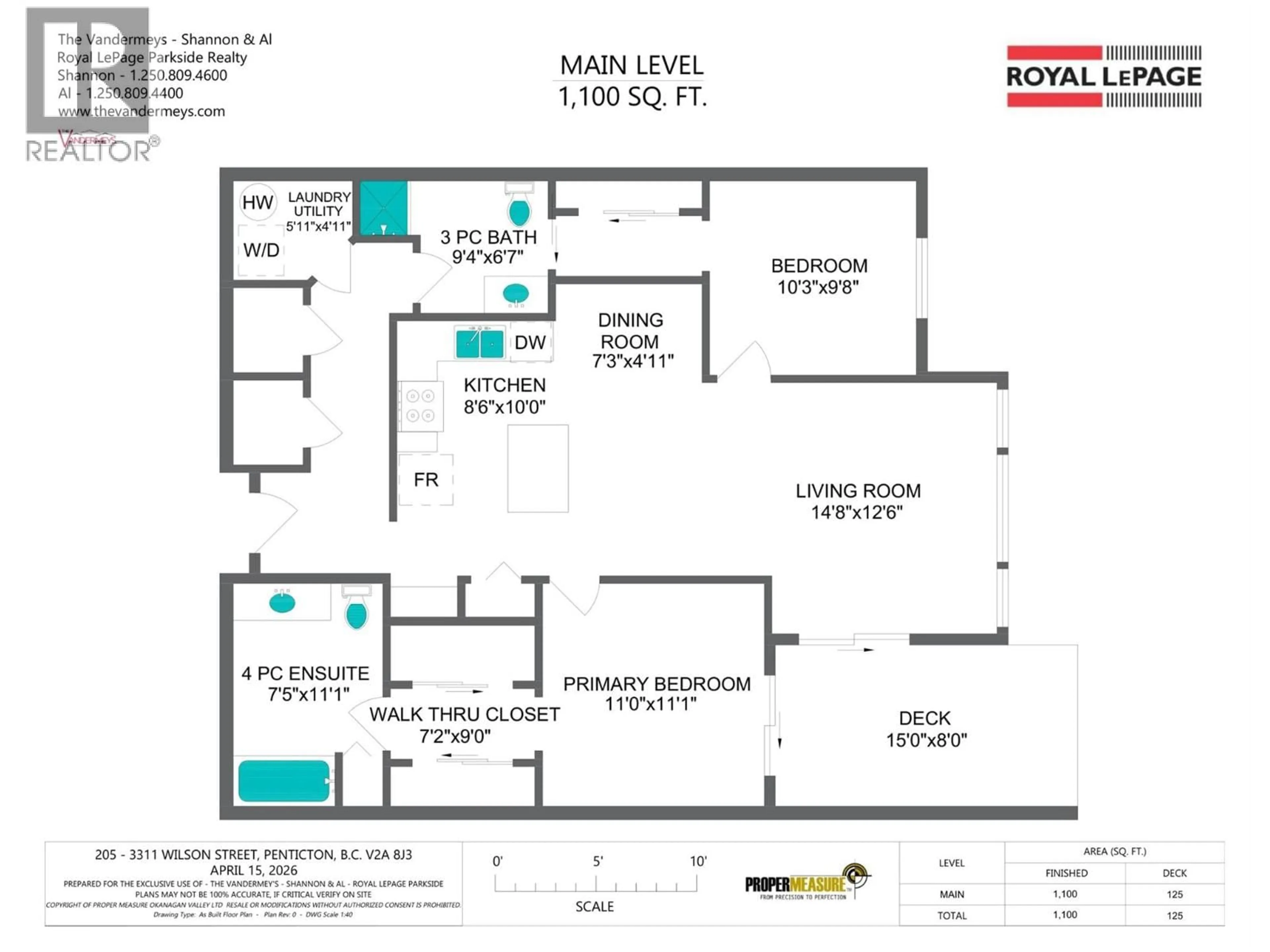Floor plan for 205 - 3311 WILSON STREET, Penticton British Columbia V2A8J3