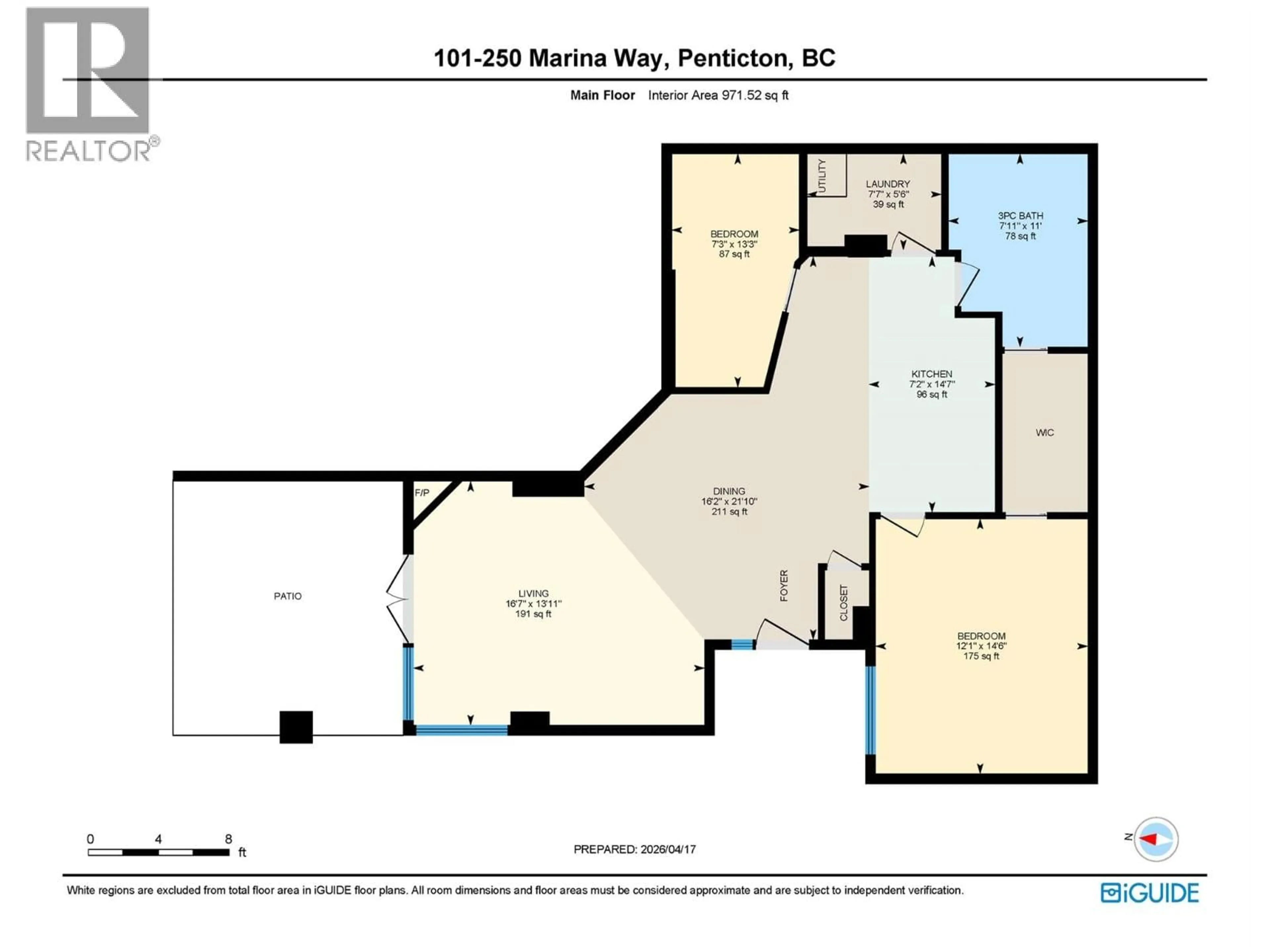Floor plan for 101 - 250 MARINA WAY, Penticton British Columbia V2A1H4
