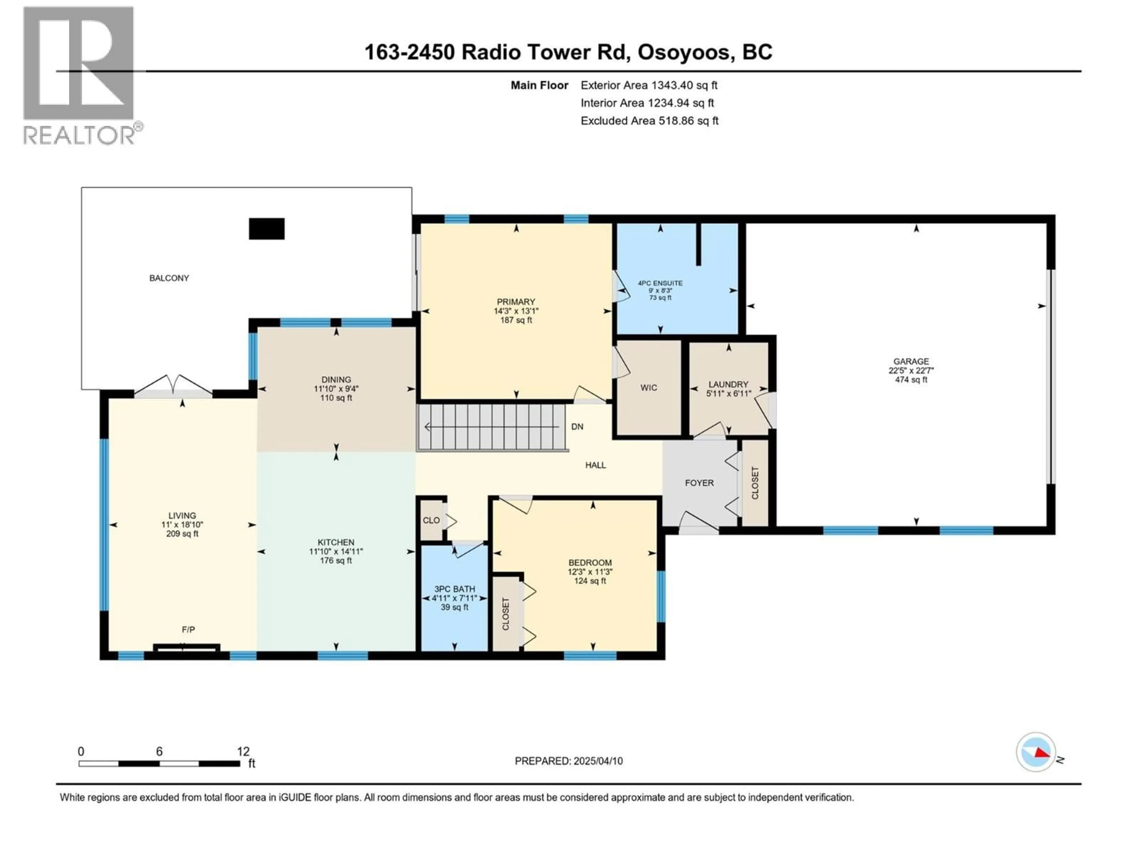 Floor plan for 163 - 2450 RADIO TOWER ROAD, Oliver British Columbia V0H1T1