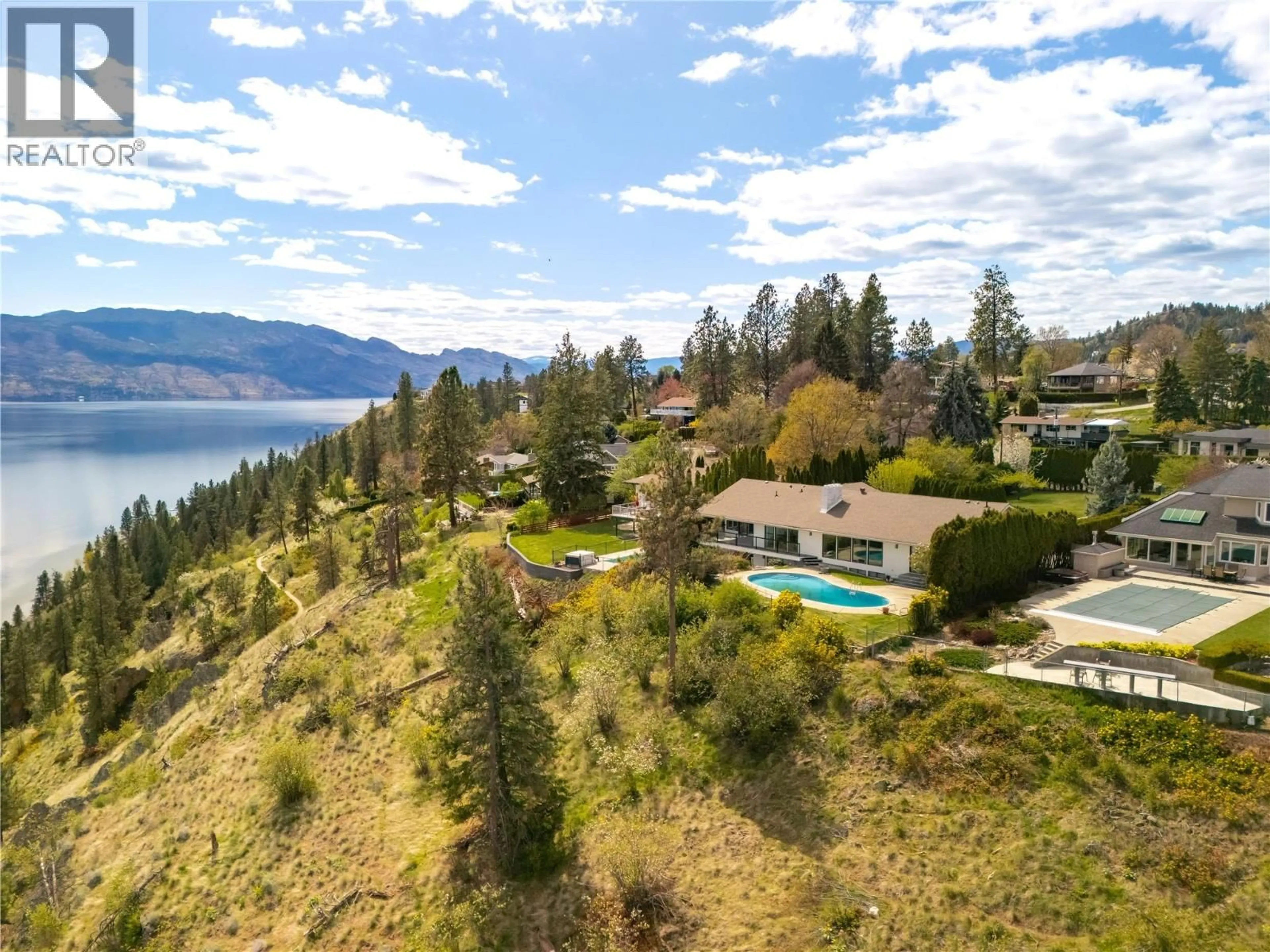 A pic from outside/outdoor area/front of a property/back of a property/a pic from drone, water/lake/river/ocean view for 2901 WEATHERHILL ROAD, West Kelowna British Columbia V1Z1P2