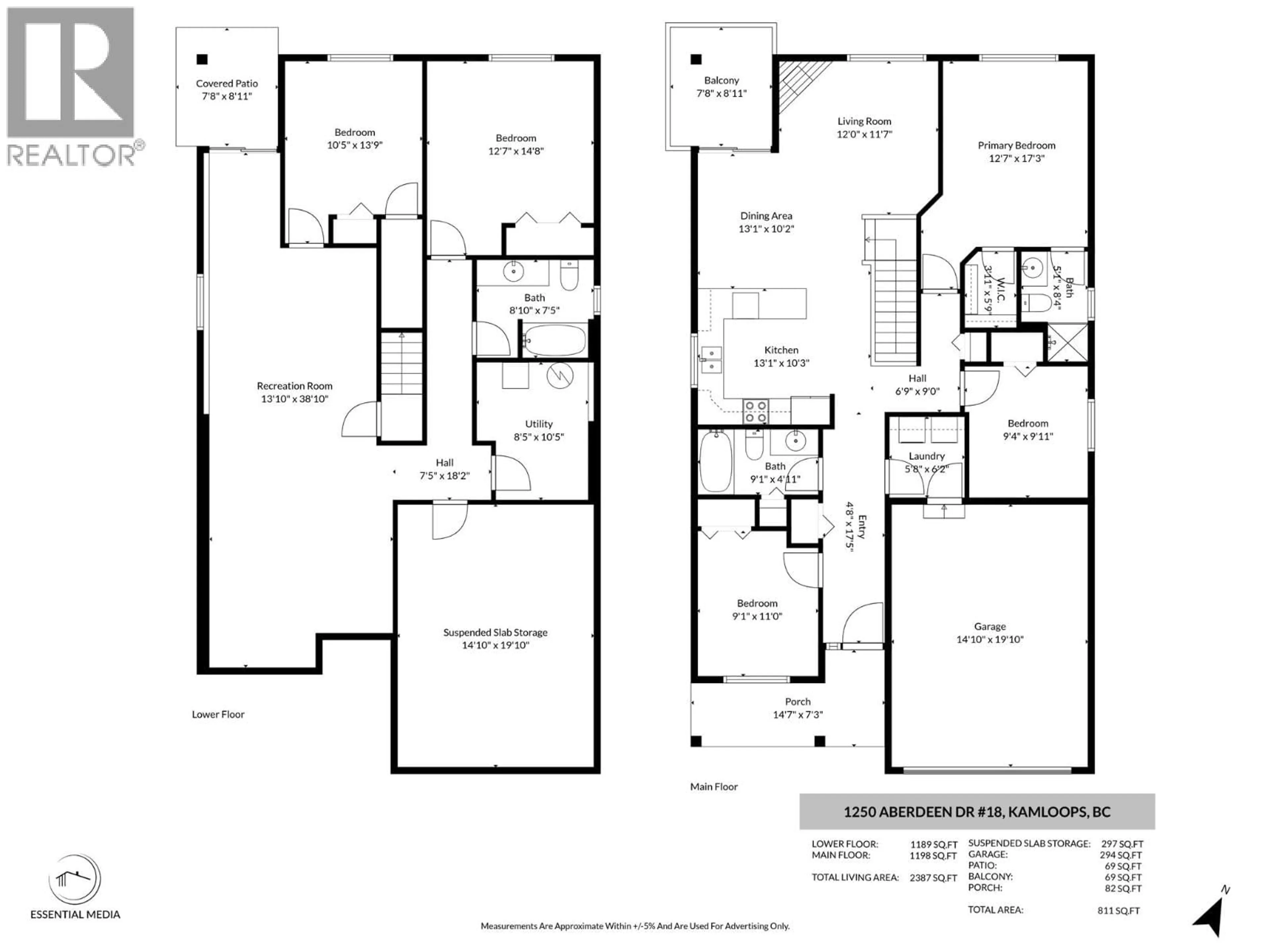 Floor plan for 18 - 1250 ABERDEEN DRIVE, Kamloops British Columbia V1S0C1