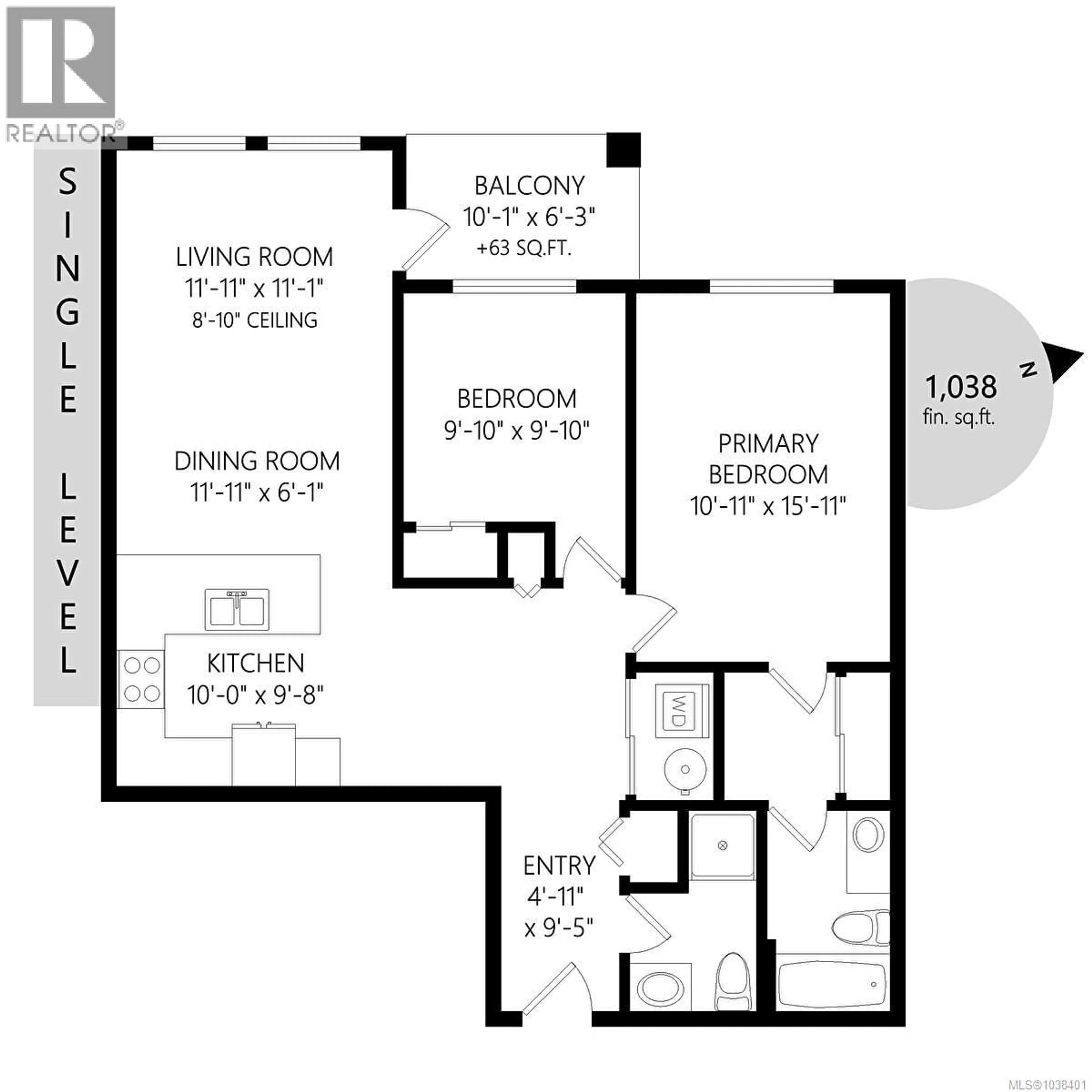 Floor plan for 203 - 938 DUNFORD AVENUE, Langford British Columbia V9B0M2