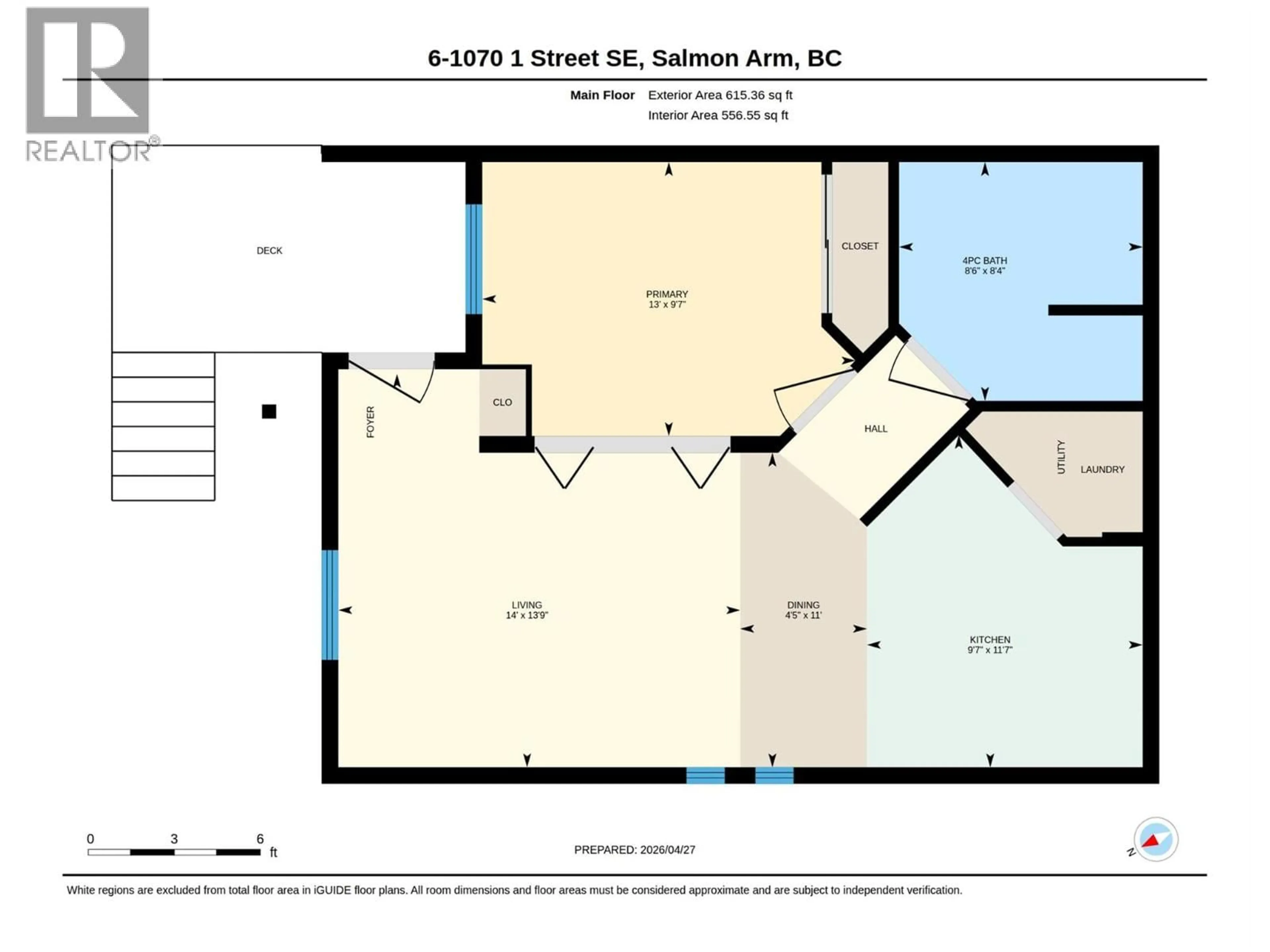 Floor plan for 6 - 1070 1 STREET SOUTHEAST, Salmon Arm British Columbia V1E0B6