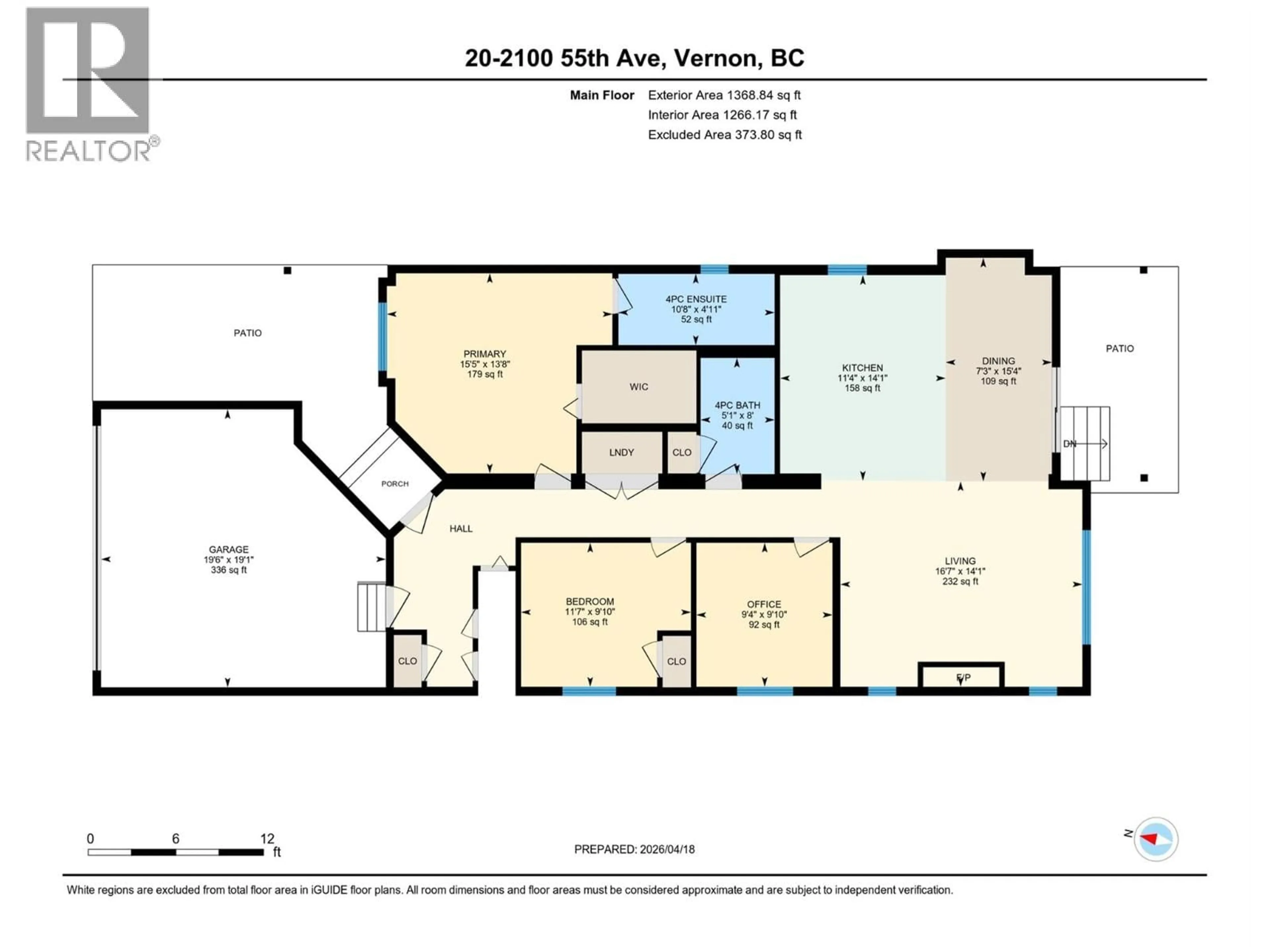Floor plan for 20 - 2100 55 AVENUE, Vernon British Columbia V1T9Y6