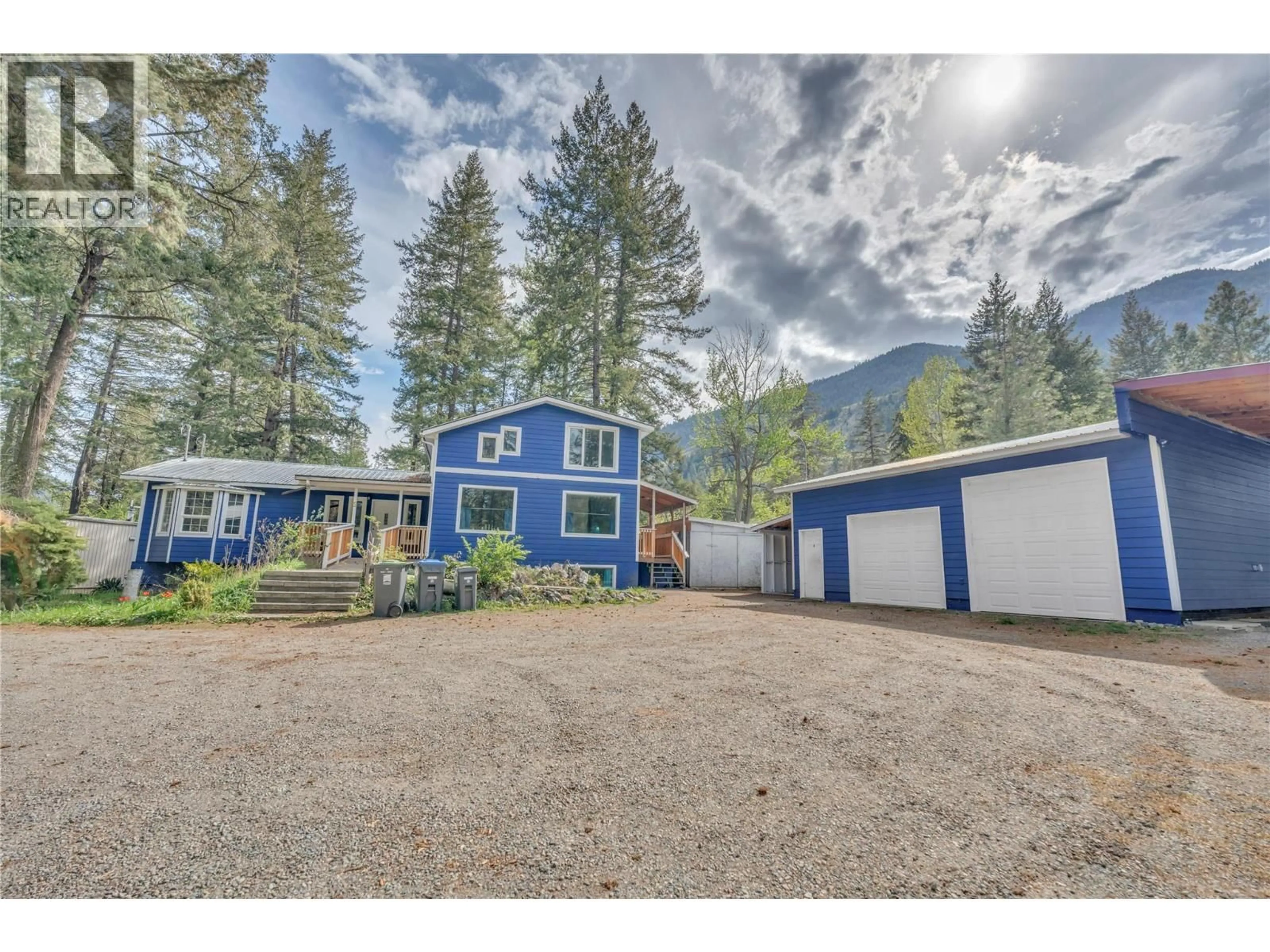 A pic from outside/outdoor area/front of a property/back of a property/a pic from drone, mountain view for 1498 MAIN STREET, Olalla British Columbia V0X1N6