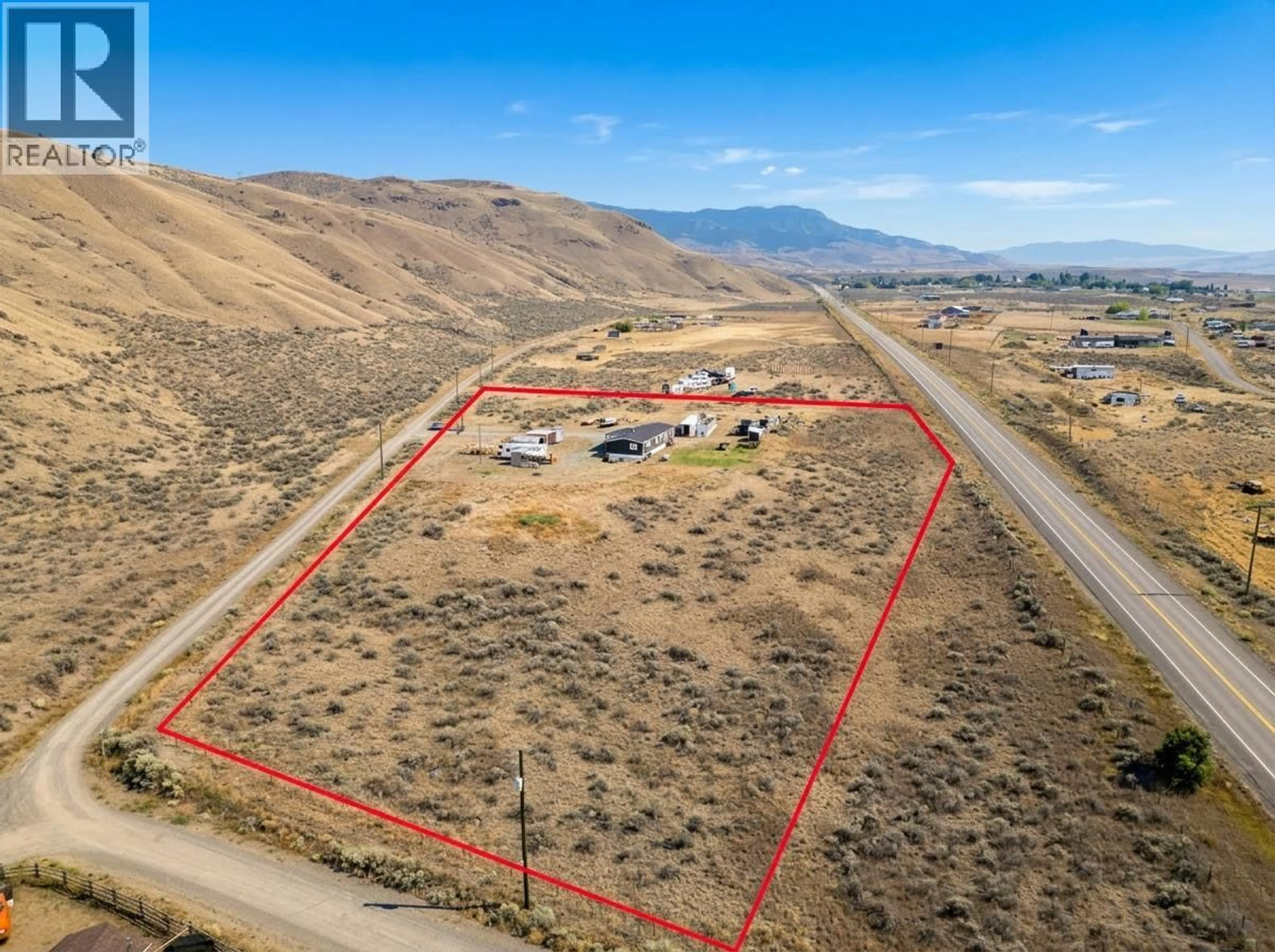 A pic from outside/outdoor area/front of a property/back of a property/a pic from drone, mountain view for 6288 ASHCROFT ROAD, Kamloops British Columbia V0K2J0