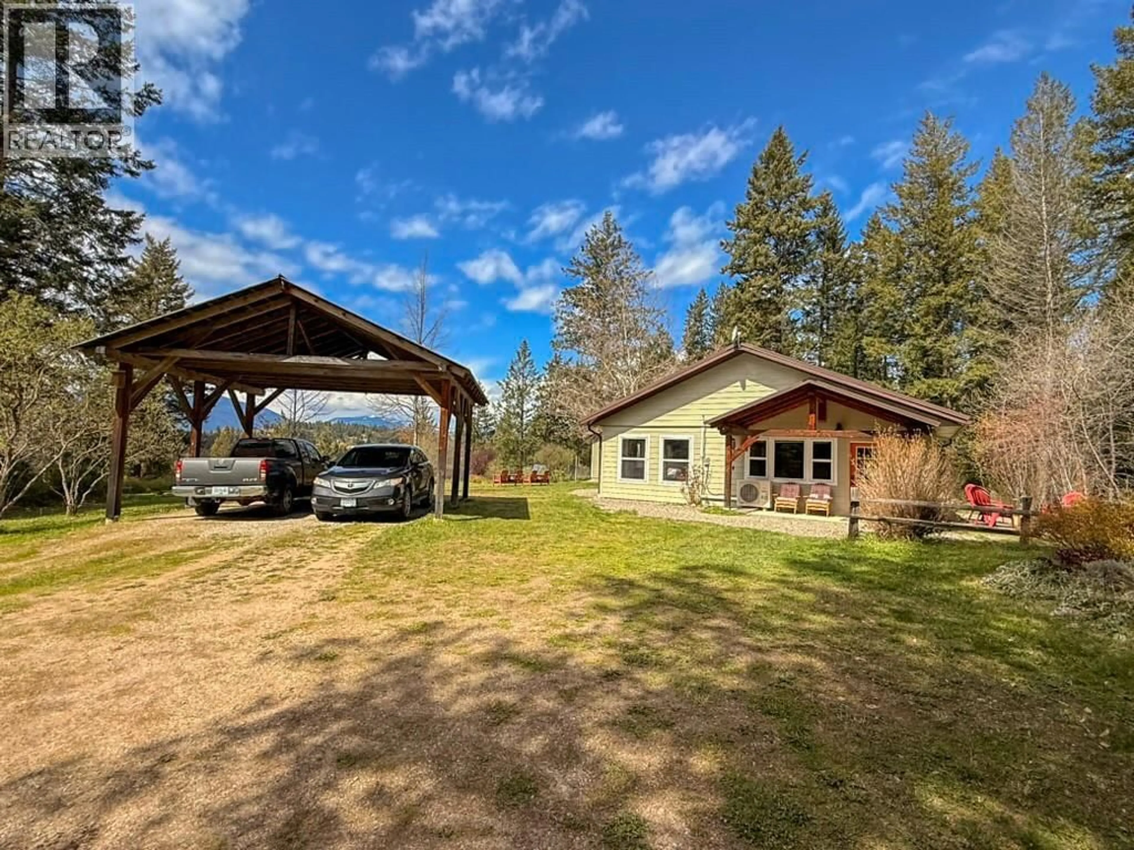 A pic from outside/outdoor area/front of a property/back of a property/a pic from drone, unknown for 4039 ZAPP ROAD, Canyon British Columbia V0B1C1