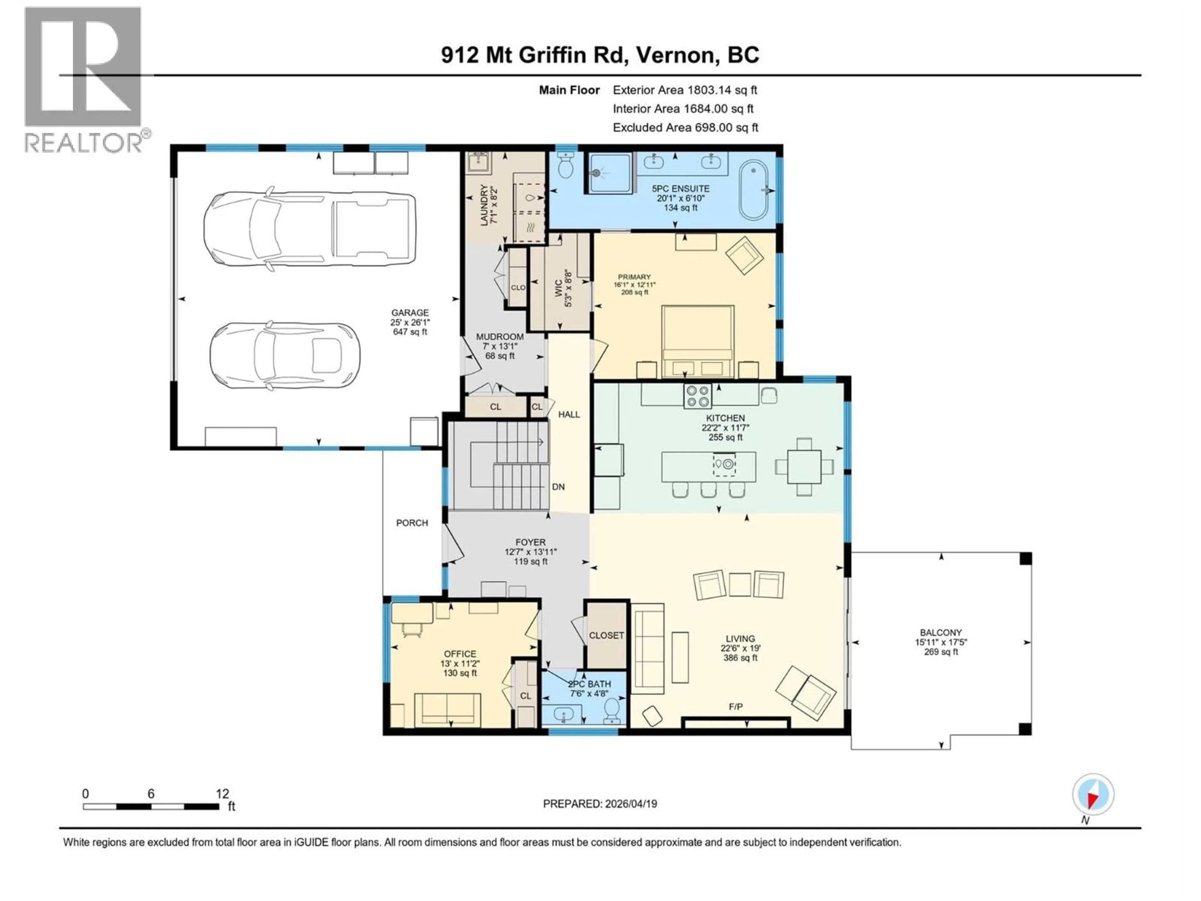 Floor plan for 912 MT. GRIFFIN ROAD, Vernon British Columbia V1B0A5