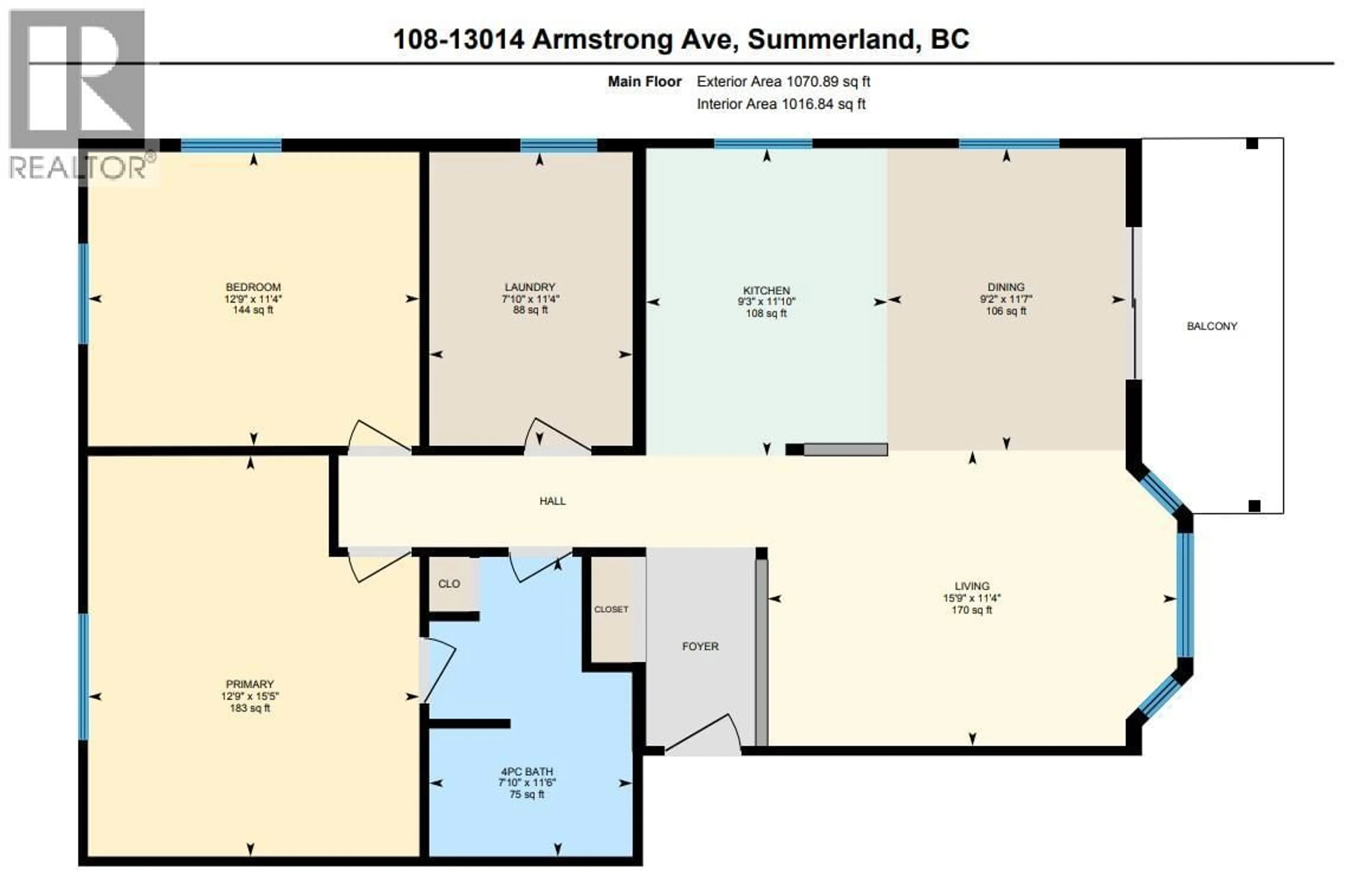 Floor plan for 108-13014 ARMSTRONG AVENUE, Summerland British Columbia V0H1Z5