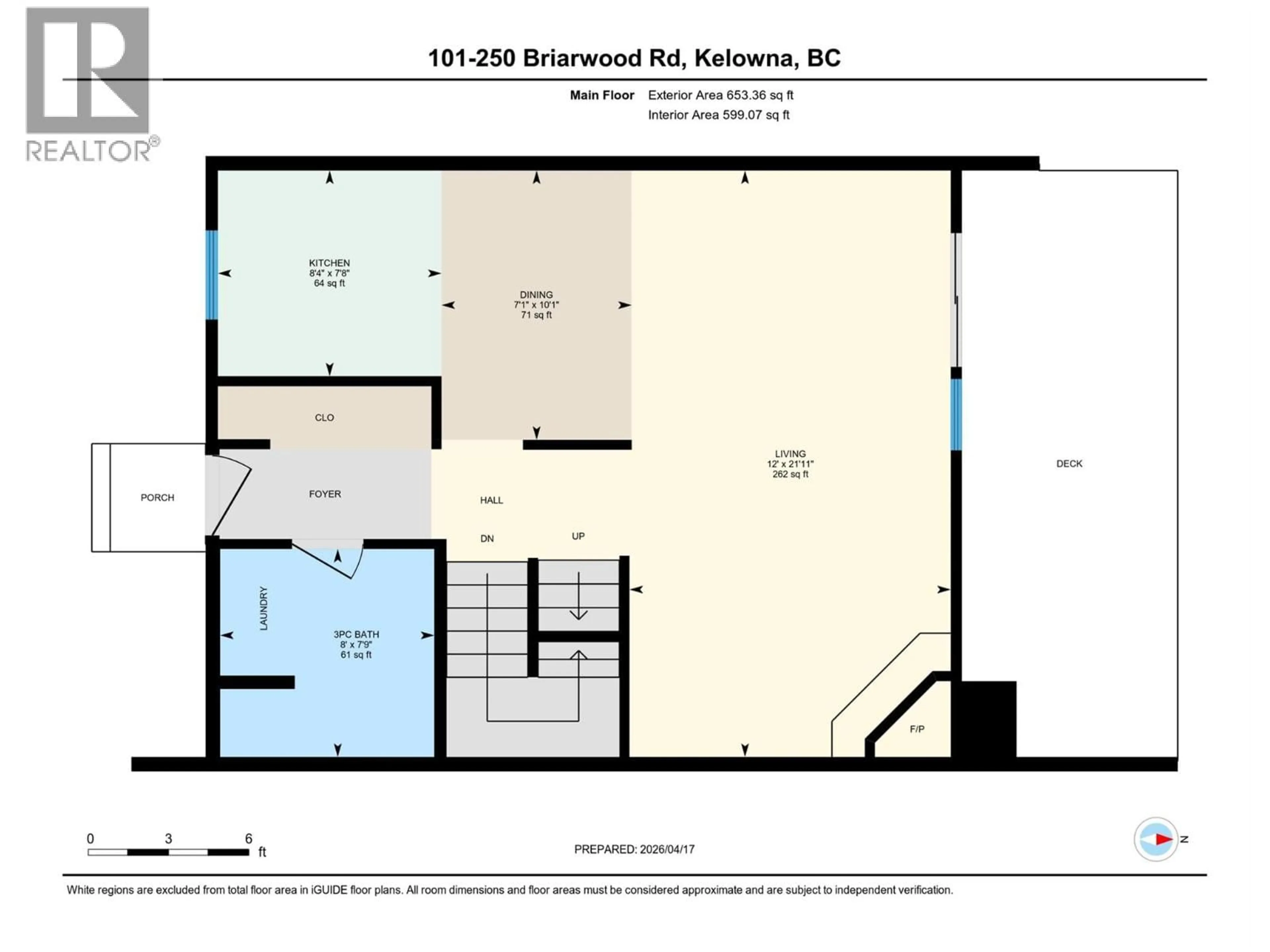 Floor plan for 101 - 250 BRIARWOOD ROAD, Kelowna British Columbia V1X2G3