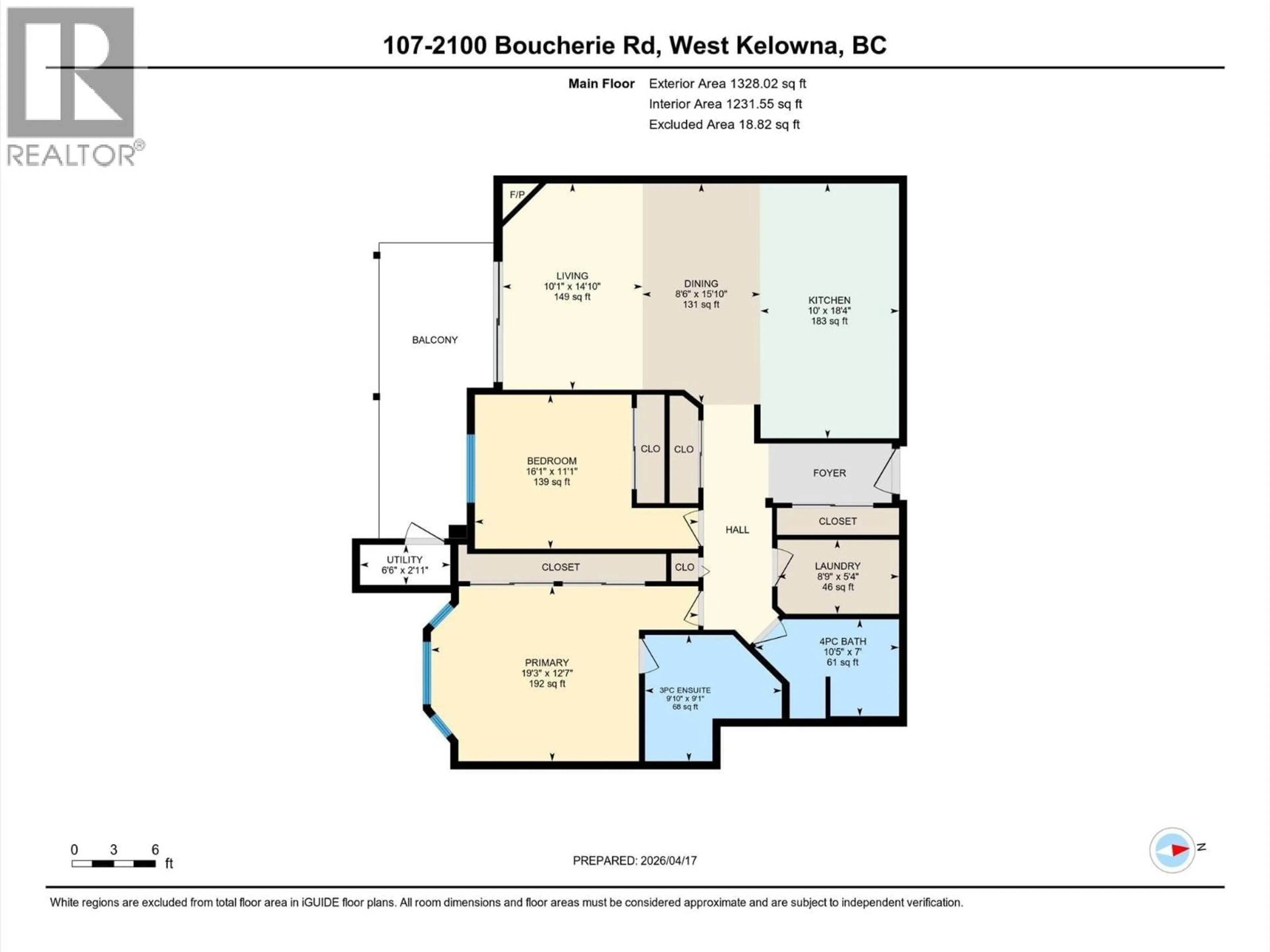 Floor plan for 107 - 2100 BOUCHERIE ROAD, Kelowna British Columbia V4T2X1