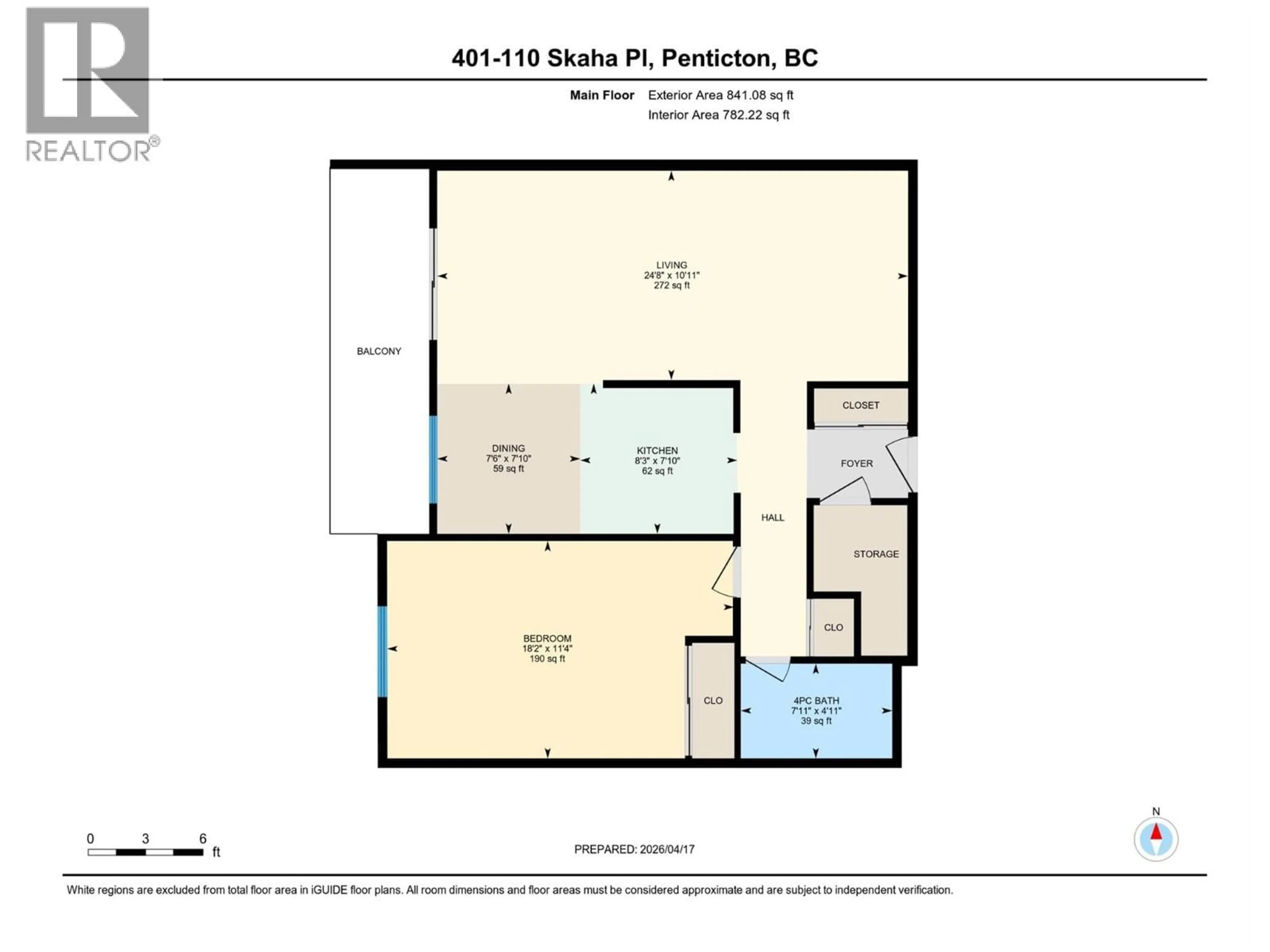 Floor plan for 401 - 110 SKAHA PLACE, Penticton British Columbia V2A7L1