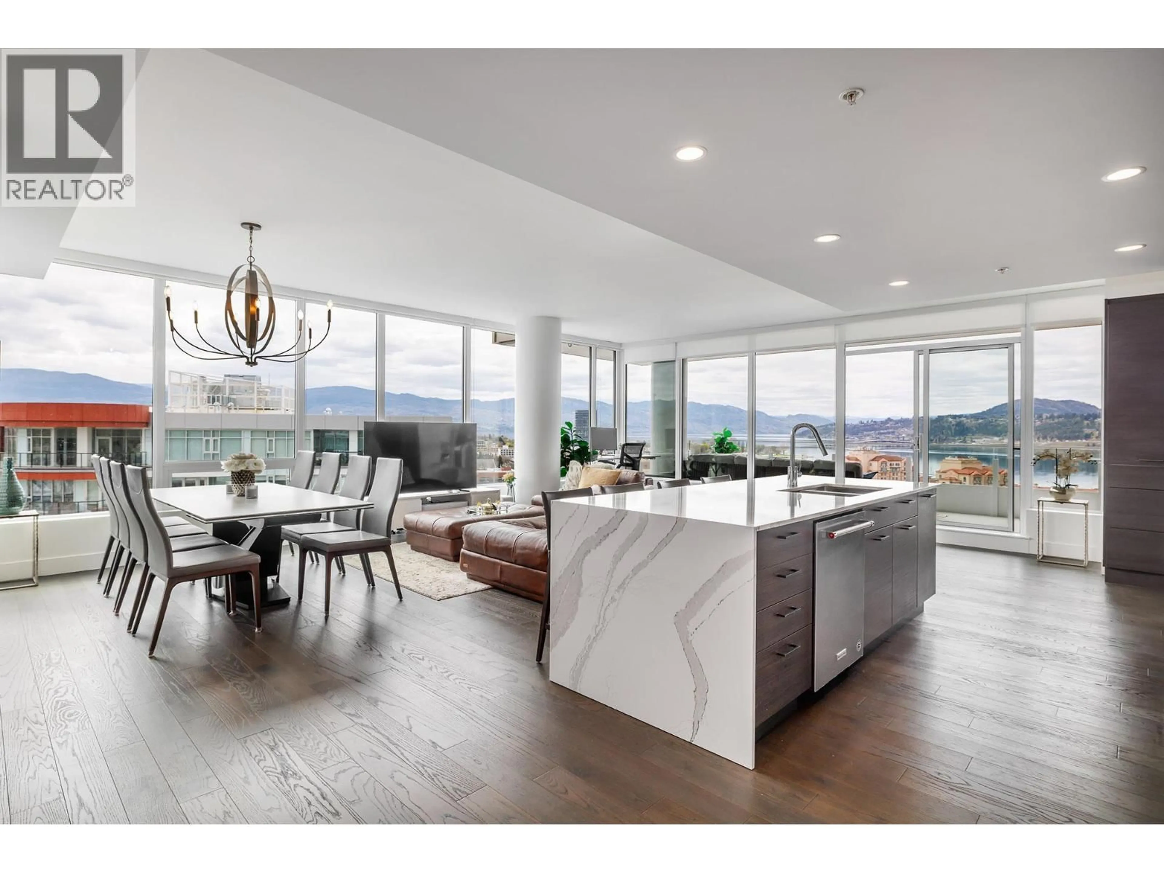 Open concept kitchen, ceramic/tile floor for 1503 - 1191 SUNSET DRIVE, Kelowna British Columbia V1Y0J4