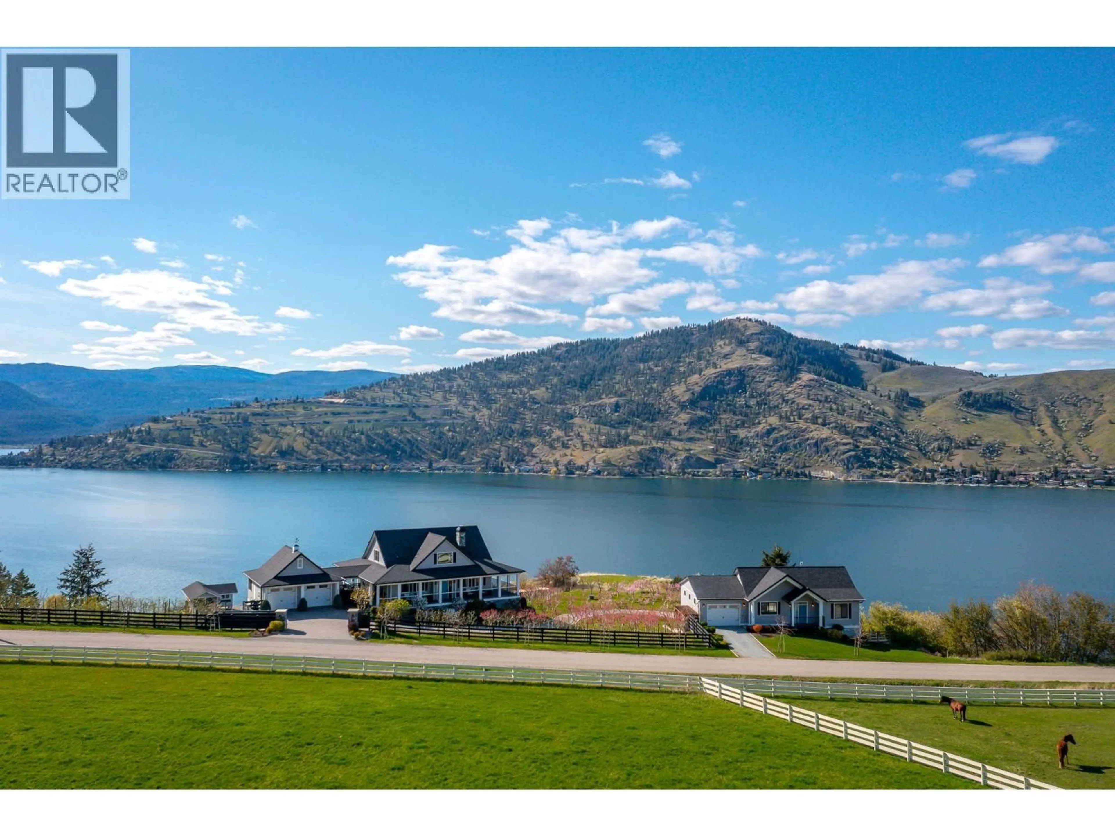 A pic from outside/outdoor area/front of a property/back of a property/a pic from drone, water/lake/river/ocean view for 8000 BENCH ROW ROAD, Vernon British Columbia V1H1H3