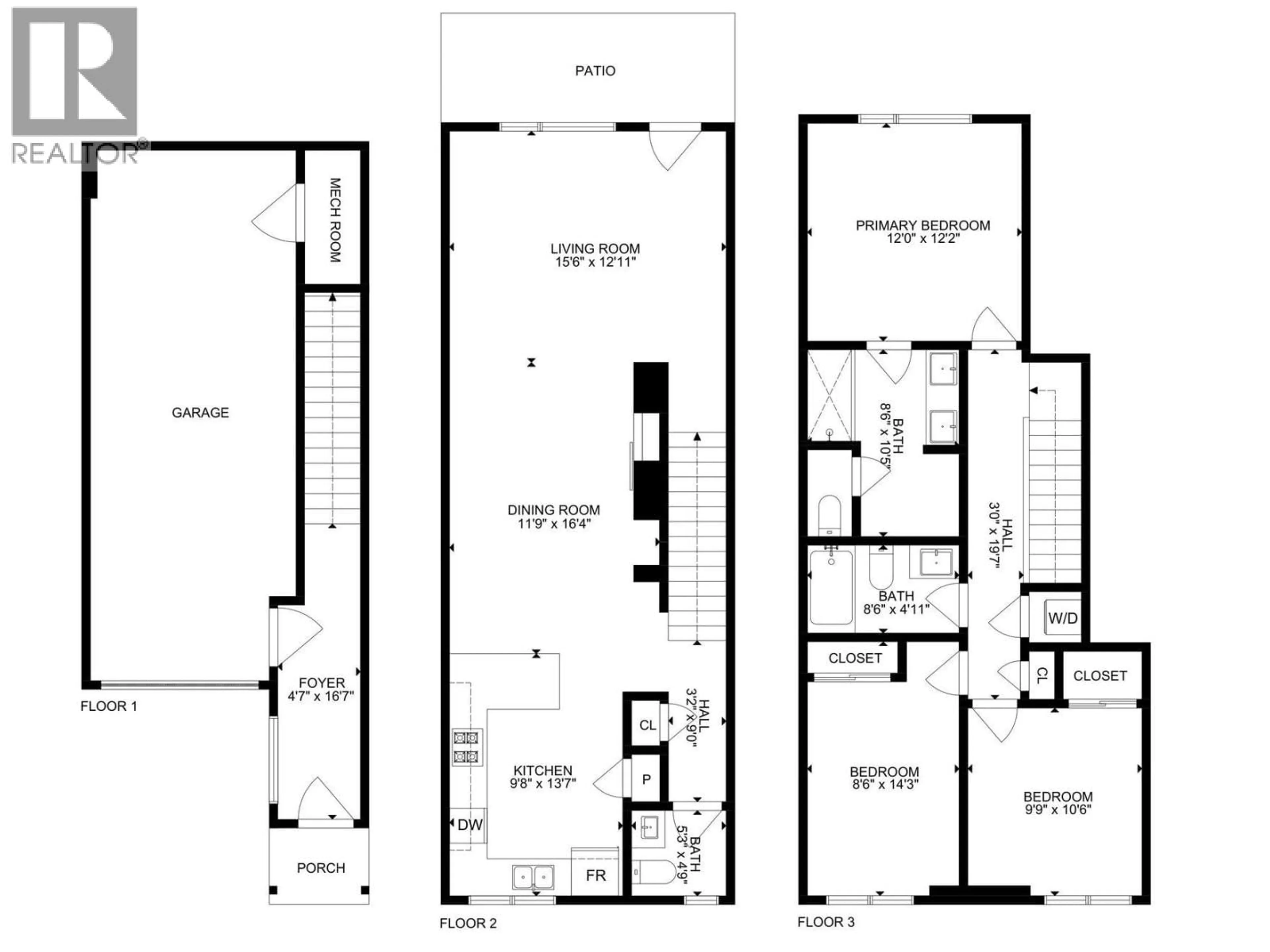 Floor plan for 3 - 3405 16 AVENUE, Vernon British Columbia V1T1A7