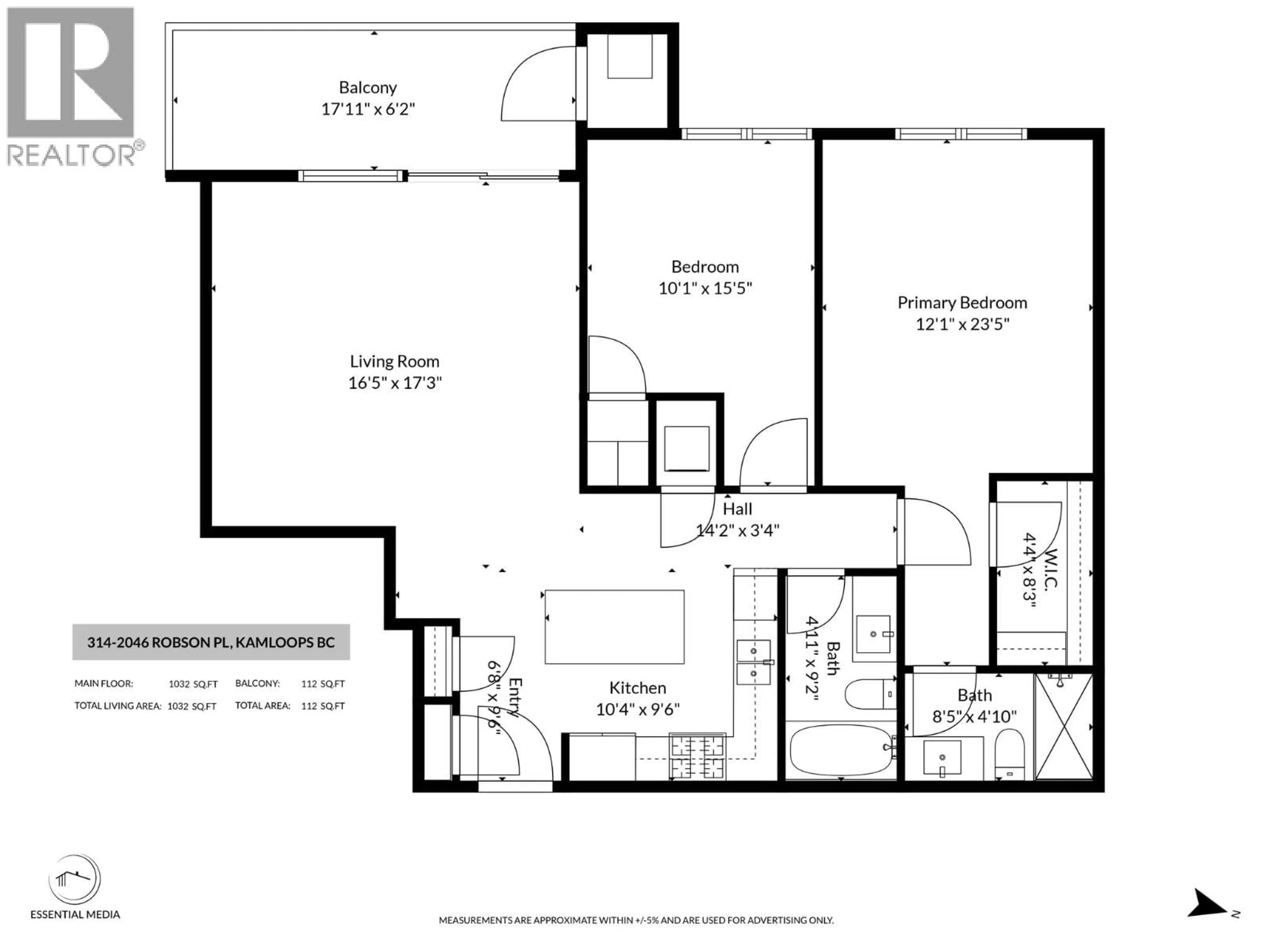 Floor plan for 314 - 2046 ROBSON PLACE, Kamloops British Columbia V2E0A5