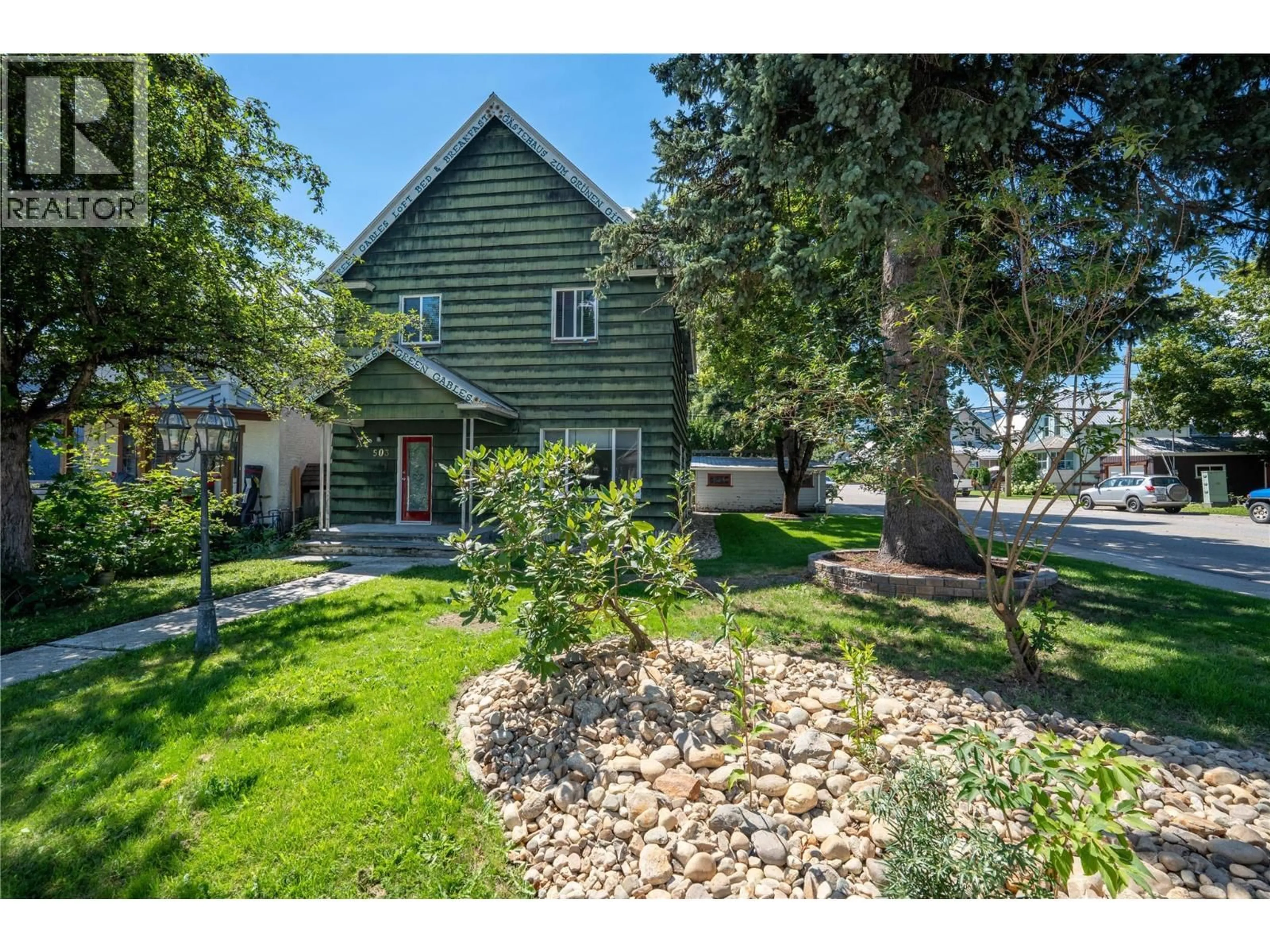 A pic from outside/outdoor area/front of a property/back of a property/a pic from drone, street for 503 THIRD STREET EAST, Revelstoke British Columbia V0E2S0