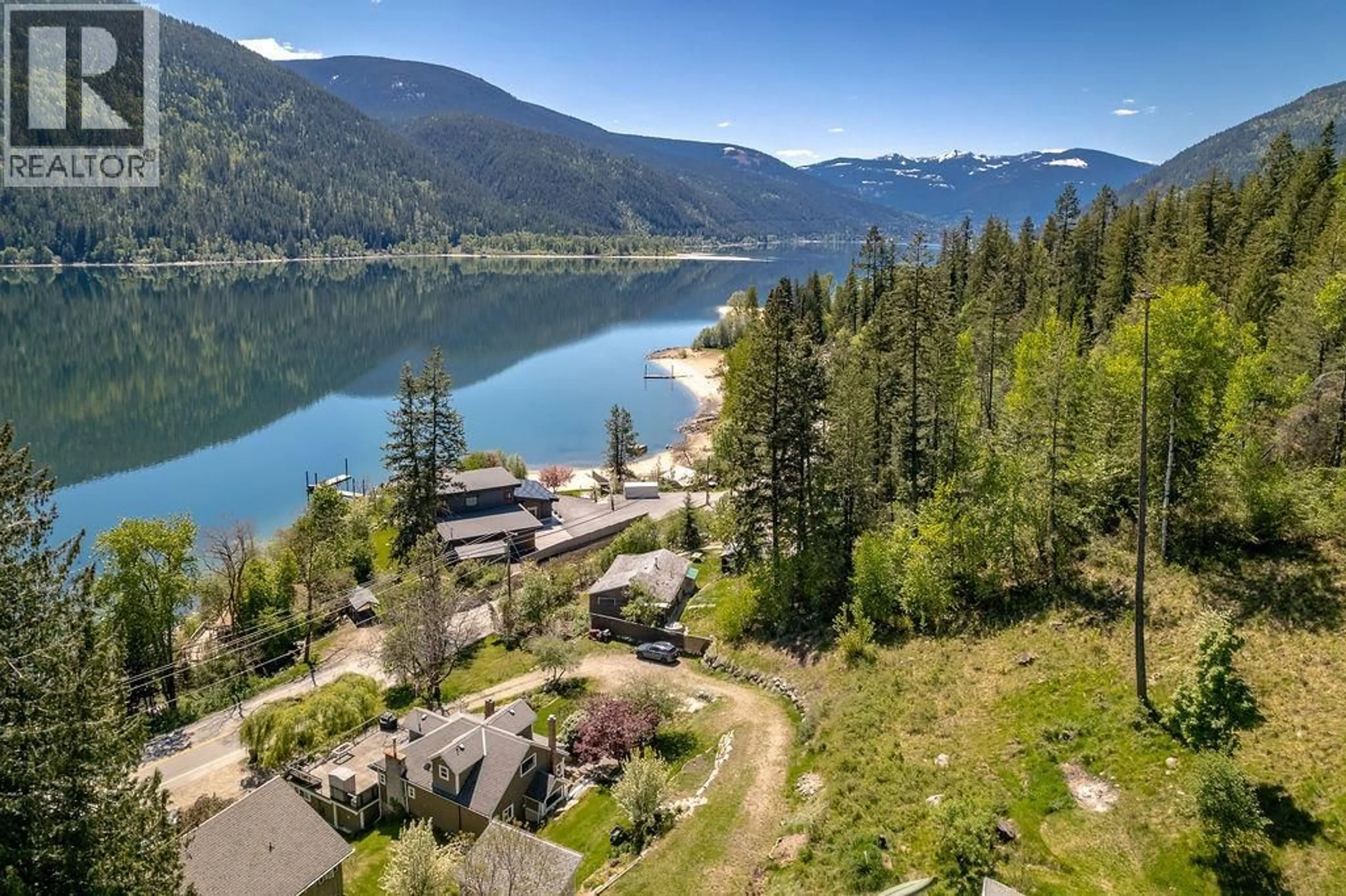 A pic from outside/outdoor area/front of a property/back of a property/a pic from drone, water/lake/river/ocean view for 2465 3A HIGHWAY, Nelson British Columbia V1L6K7