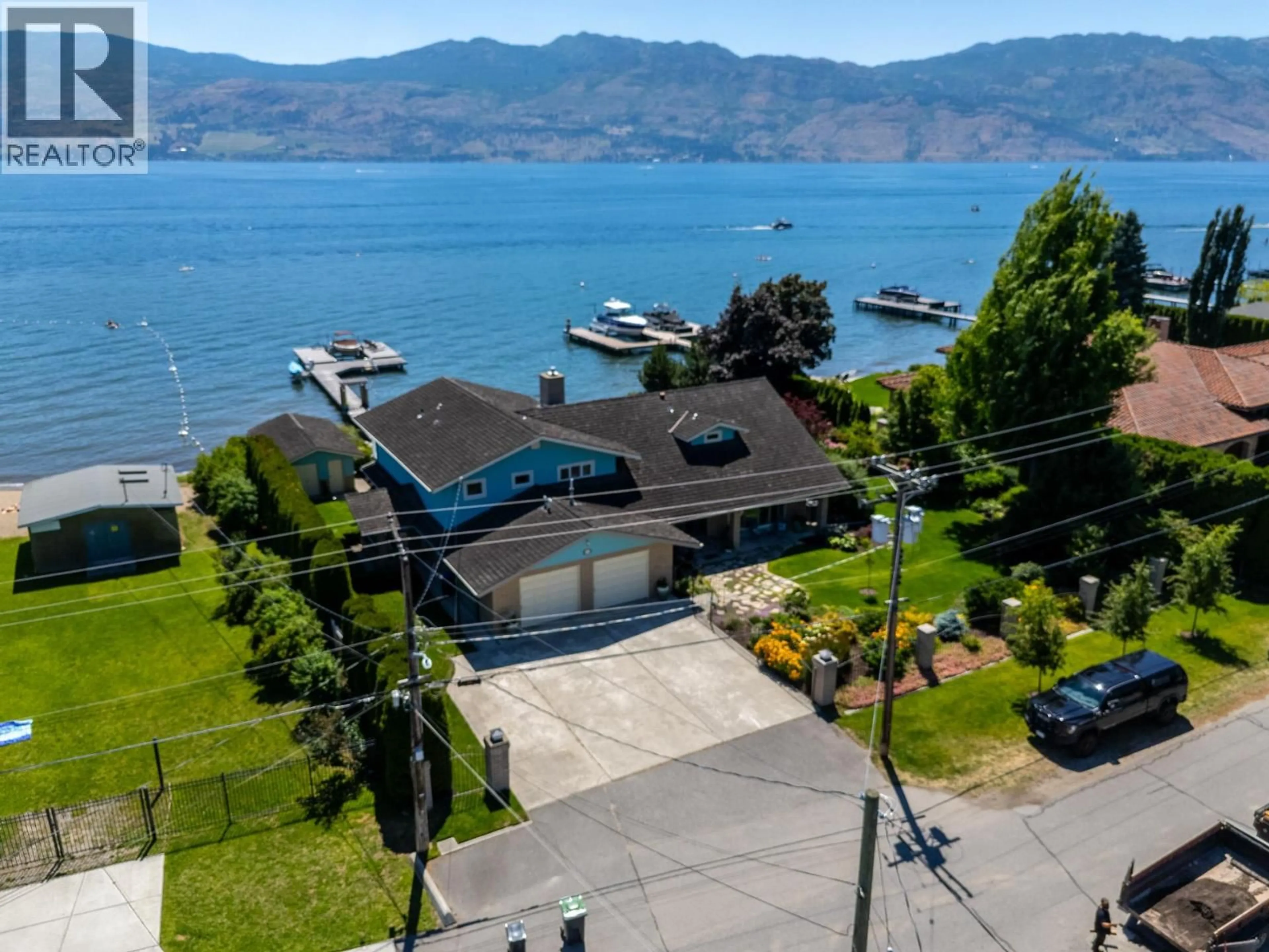 A pic from outside/outdoor area/front of a property/back of a property/a pic from drone, water/lake/river/ocean view for 1601 PRITCHARD DRIVE, West Kelowna British Columbia V4T1X4