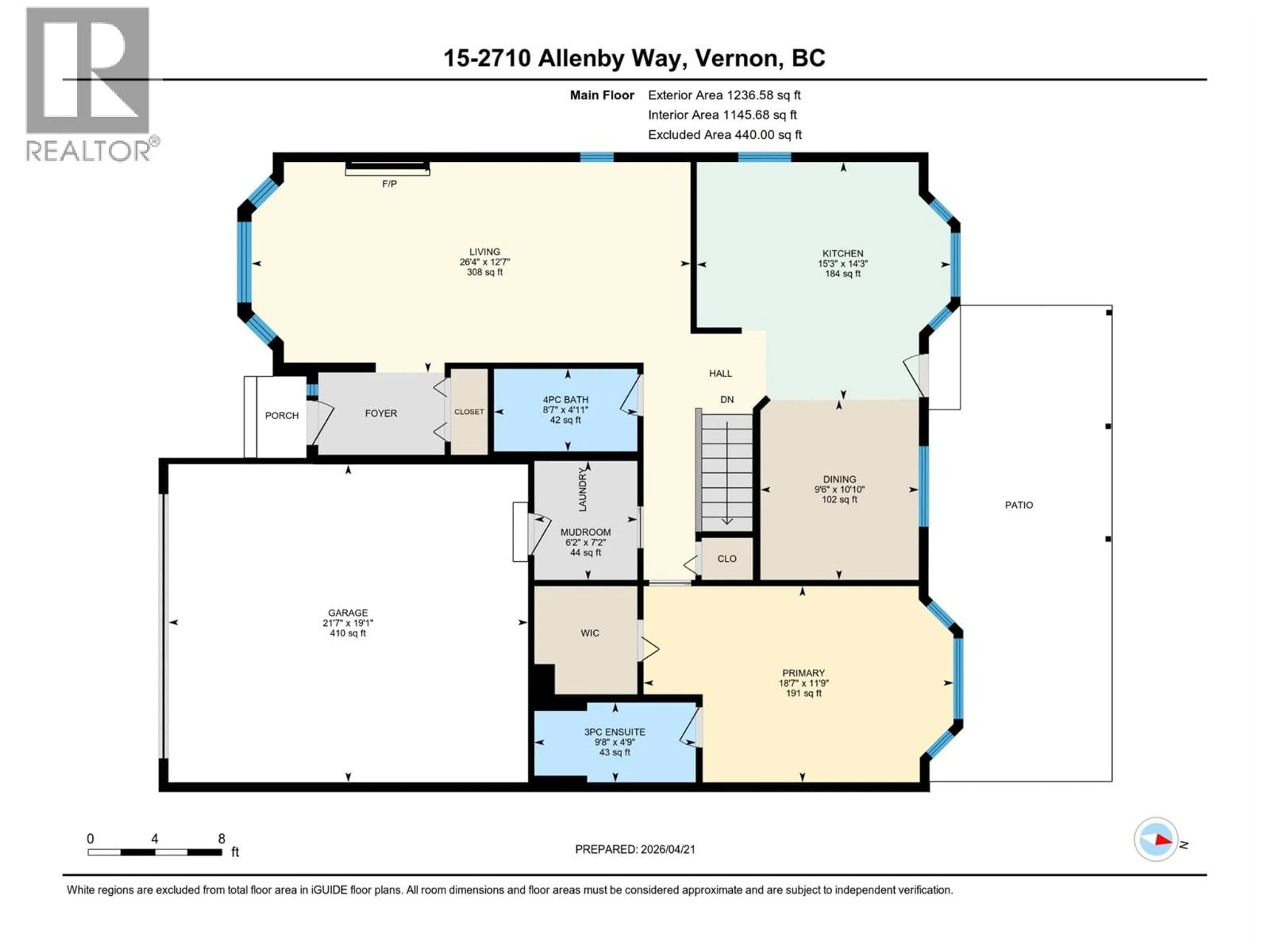 Floor plan for 15 - 2710 ALLENBY WAY, Vernon British Columbia V1T9P2