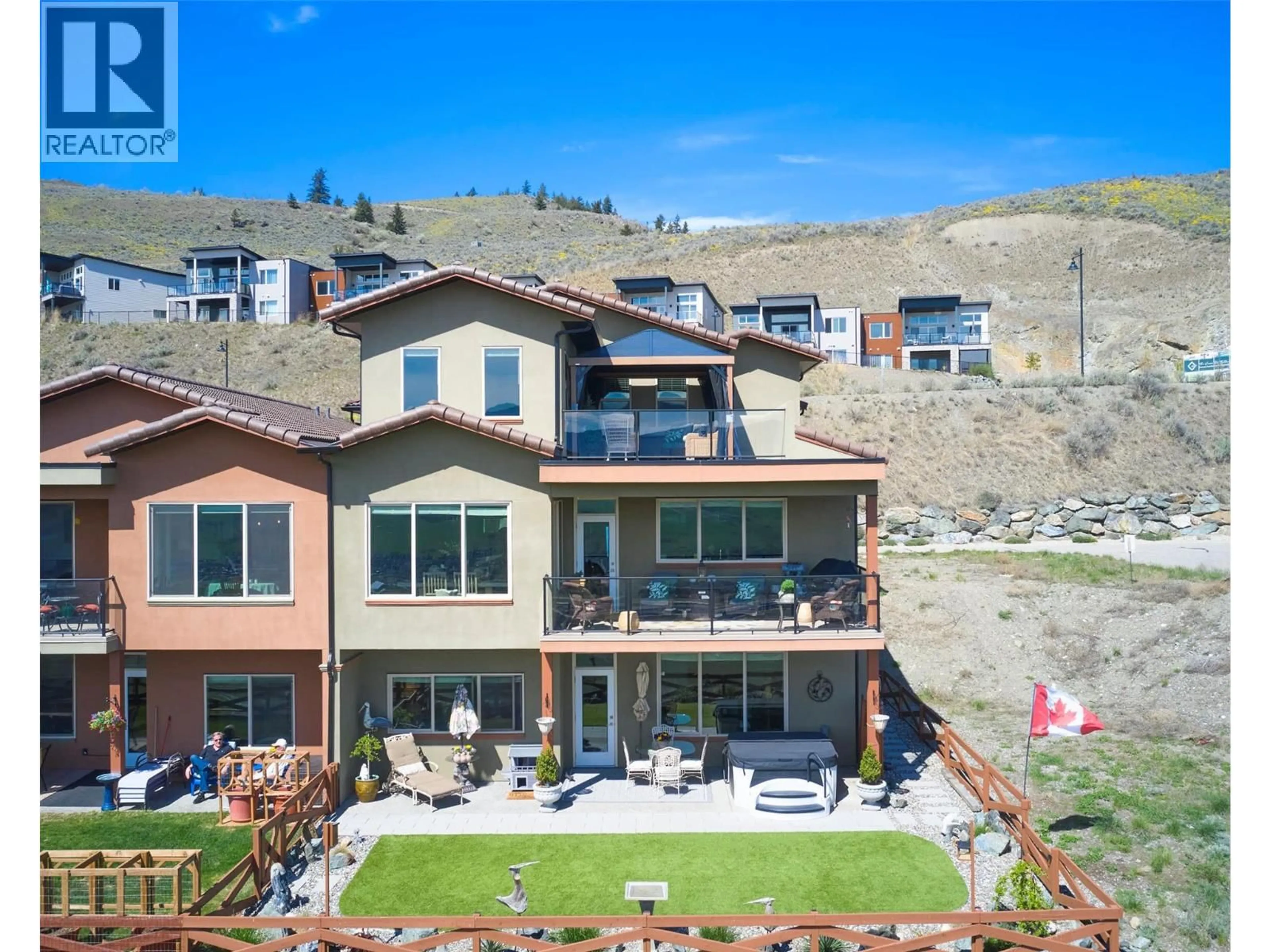 A pic from outside/outdoor area/front of a property/back of a property/a pic from drone, mountain view for 31 - 595 VINEYARD WAY NORTH, Vernon British Columbia V1H2M2