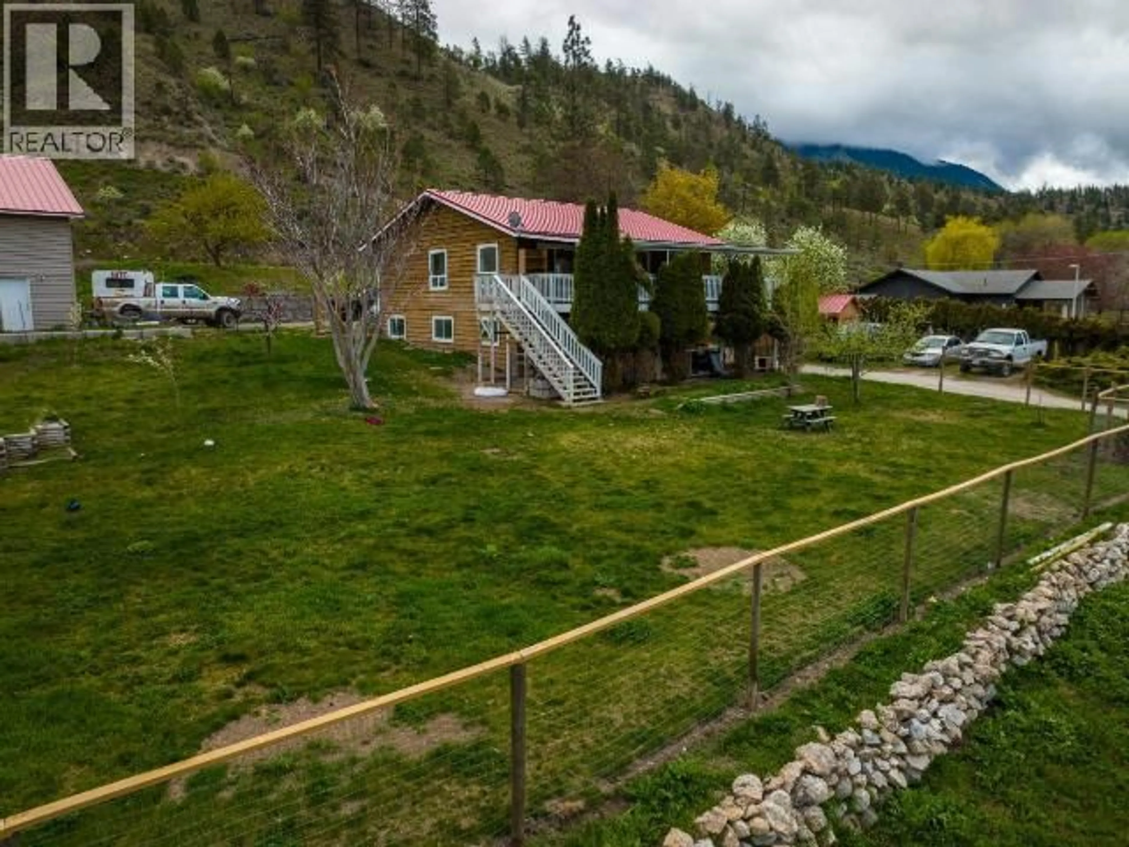 A pic from outside/outdoor area/front of a property/back of a property/a pic from drone, mountain view for 454 HIGHWAY 12 OTHER, Lillooet British Columbia V0K1V0