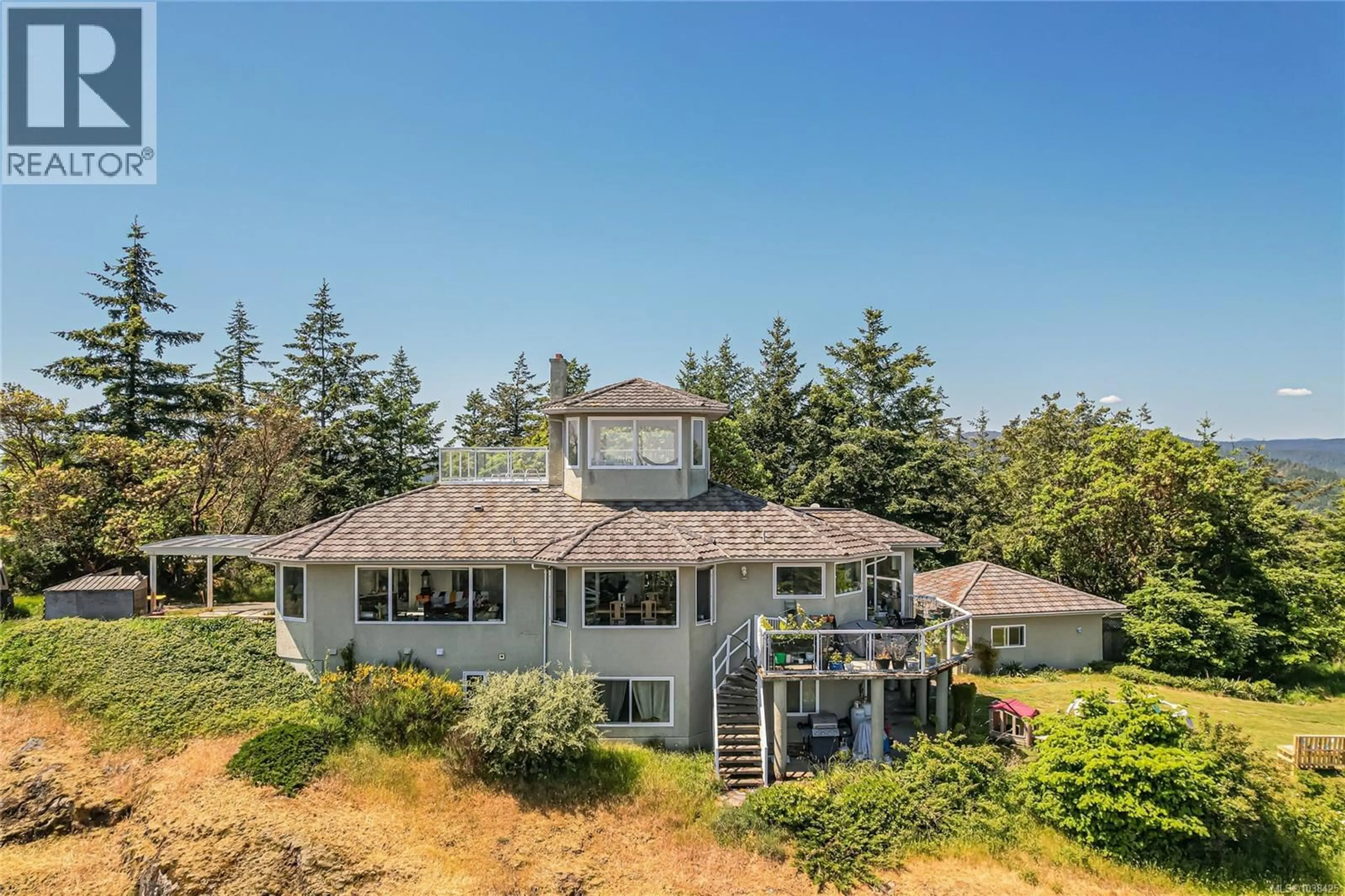 A pic from outside/outdoor area/front of a property/back of a property/a pic from drone, water/lake/river/ocean view for 749 WALFRED ROAD, Langford British Columbia V9C2X3