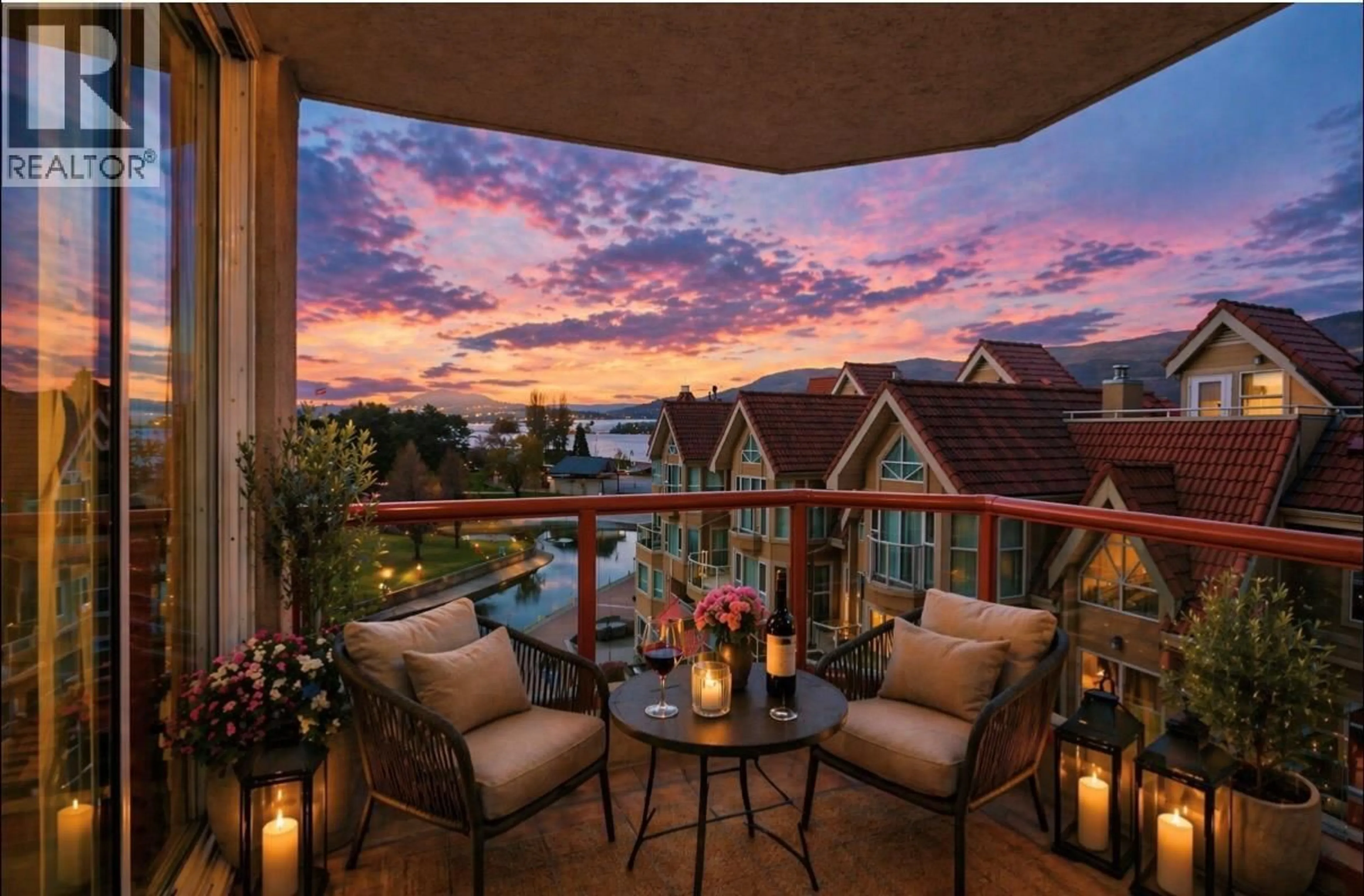 Patio, water/lake/river/ocean view for 505 - 1160 SUNSET DRIVE, Kelowna British Columbia V1Y9P7