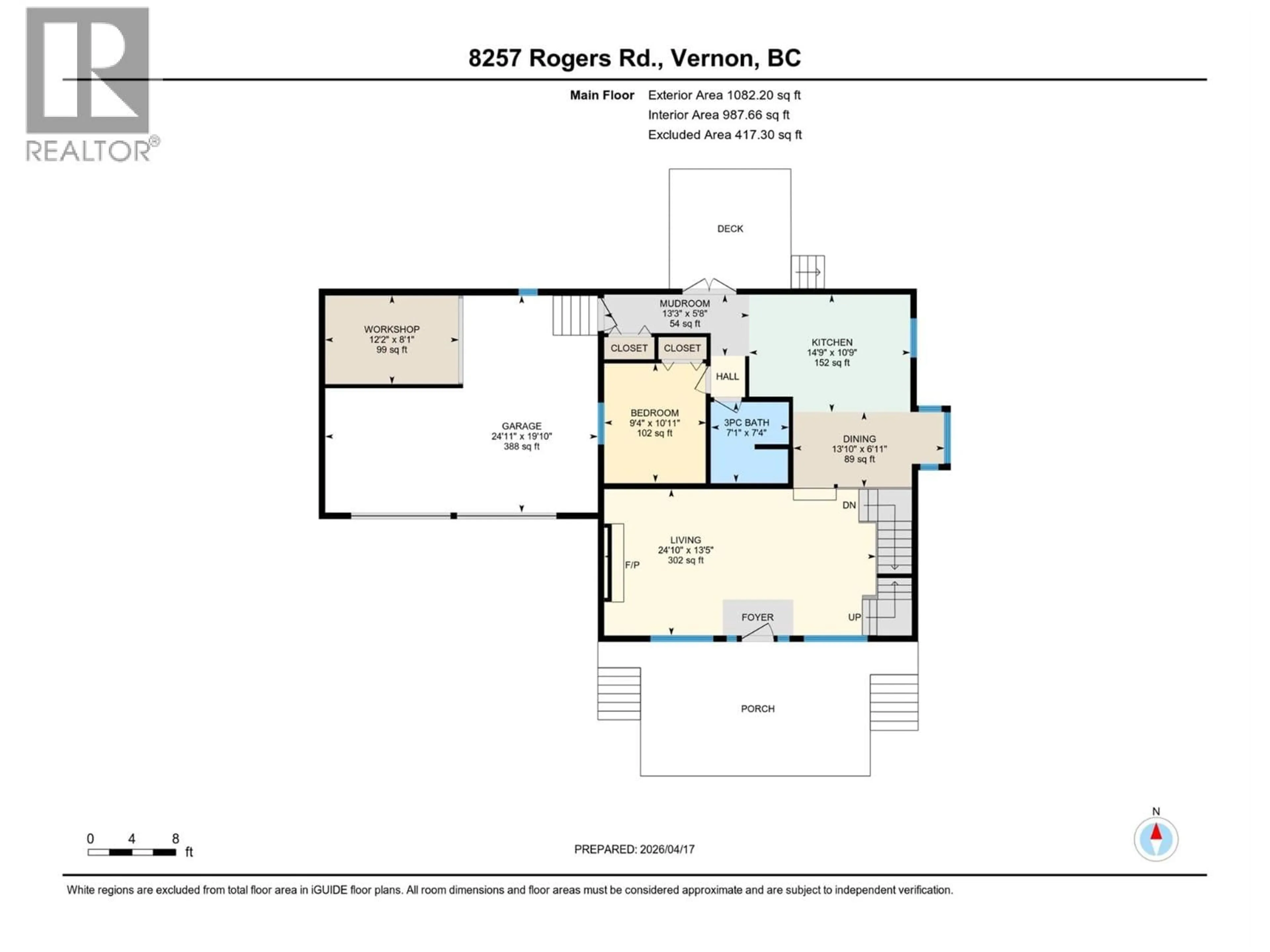 Floor plan for 8257 ROGERS ROAD, Vernon British Columbia V1B3M7