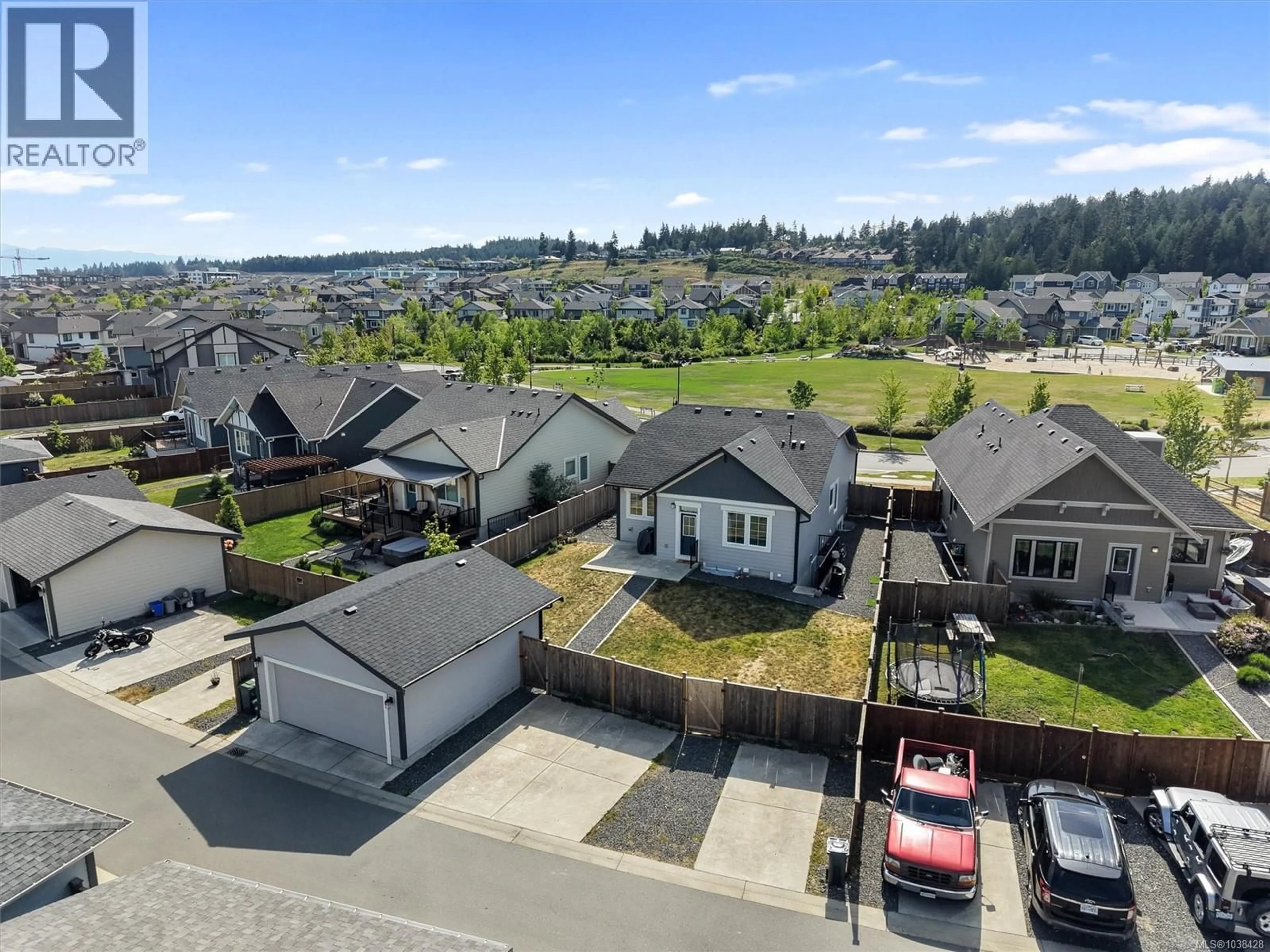 A pic from outside/outdoor area/front of a property/back of a property/a pic from drone, street for 3334 TRUMPETER STREET, Colwood British Columbia V9C0P9